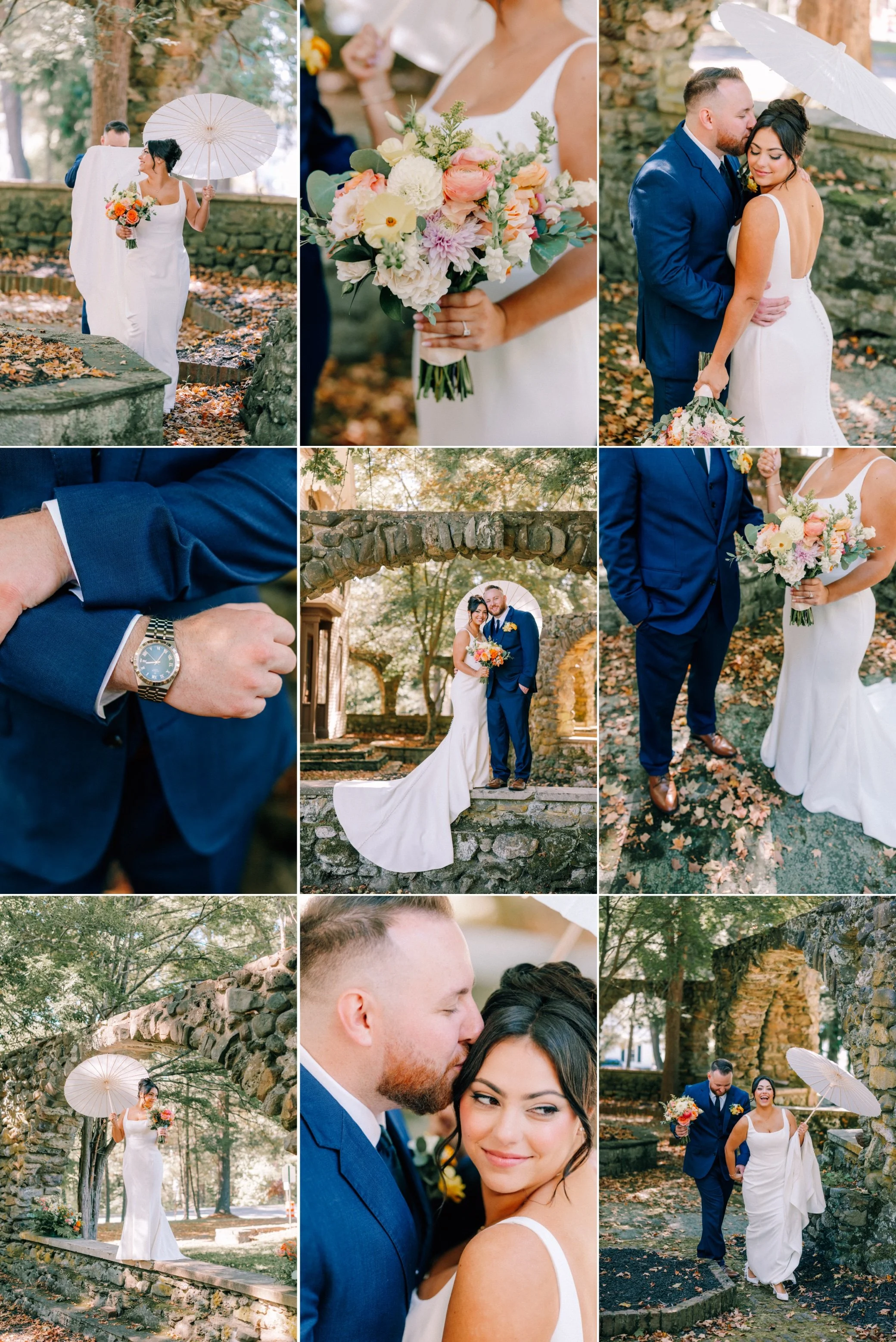  wedding photographs of couple at Brotherhood Winery 