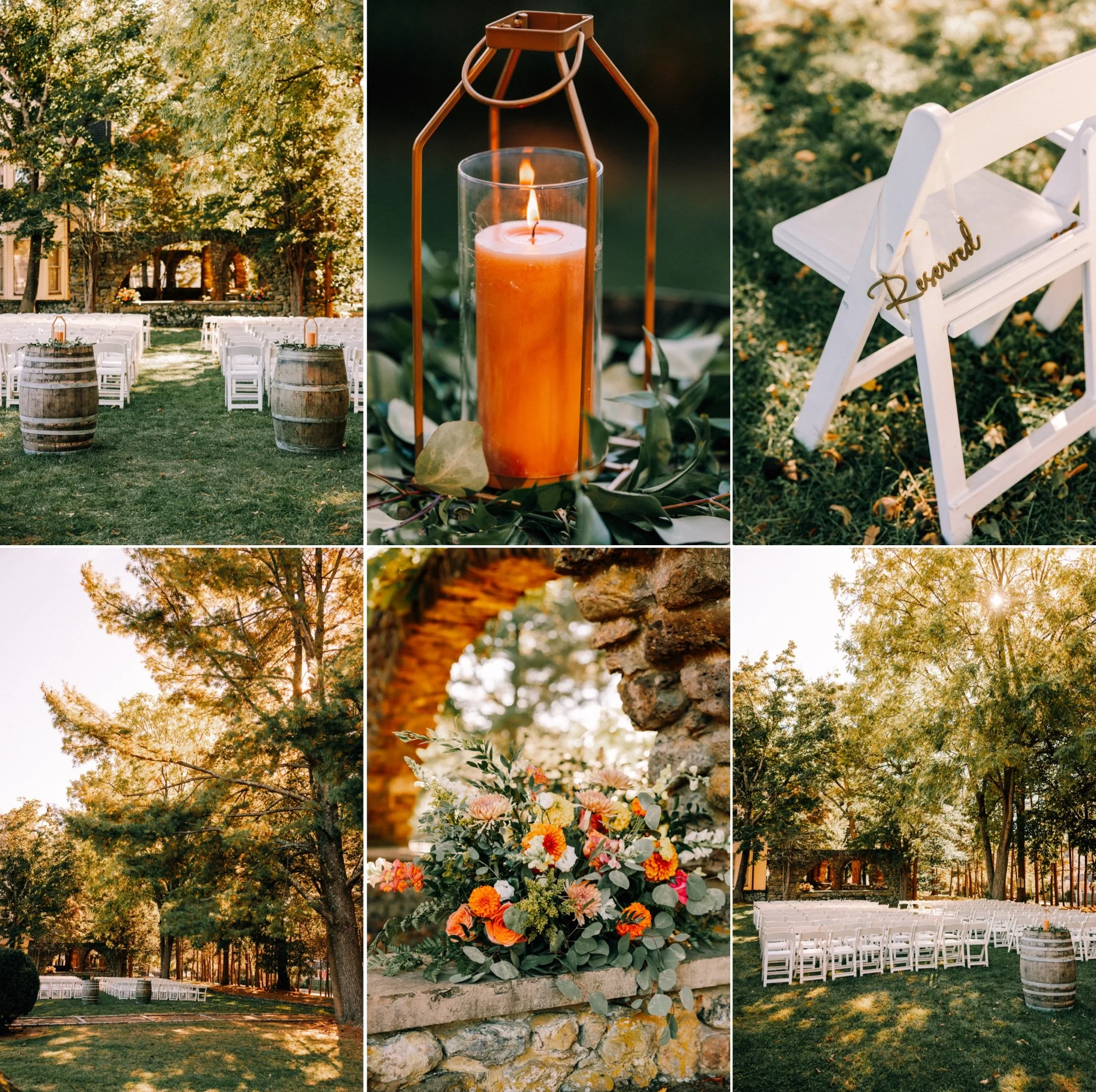  wedding ceremony flowers and decor at Brotherhood Winery 