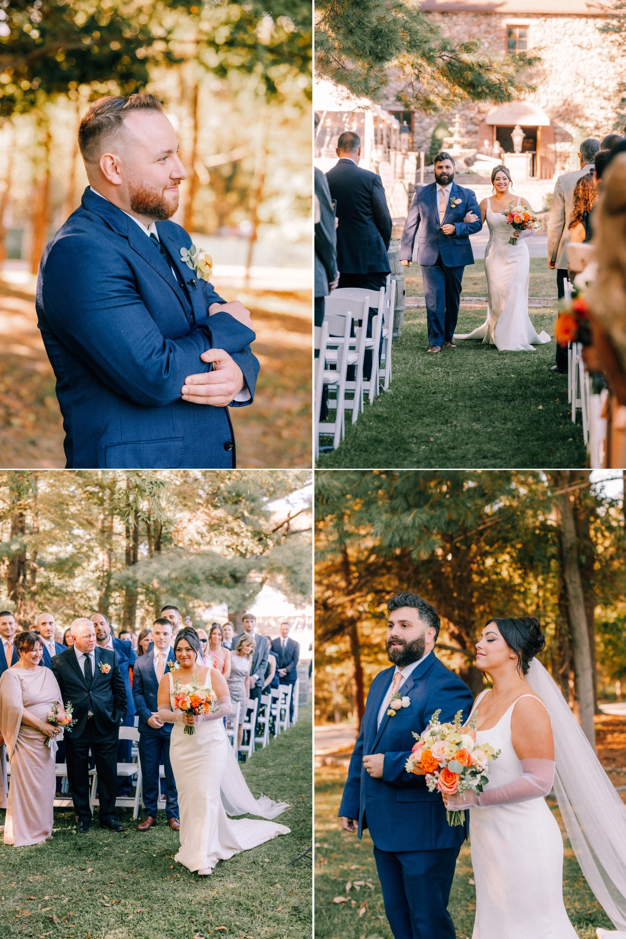  bride walking down aisle at brotherhood winery 