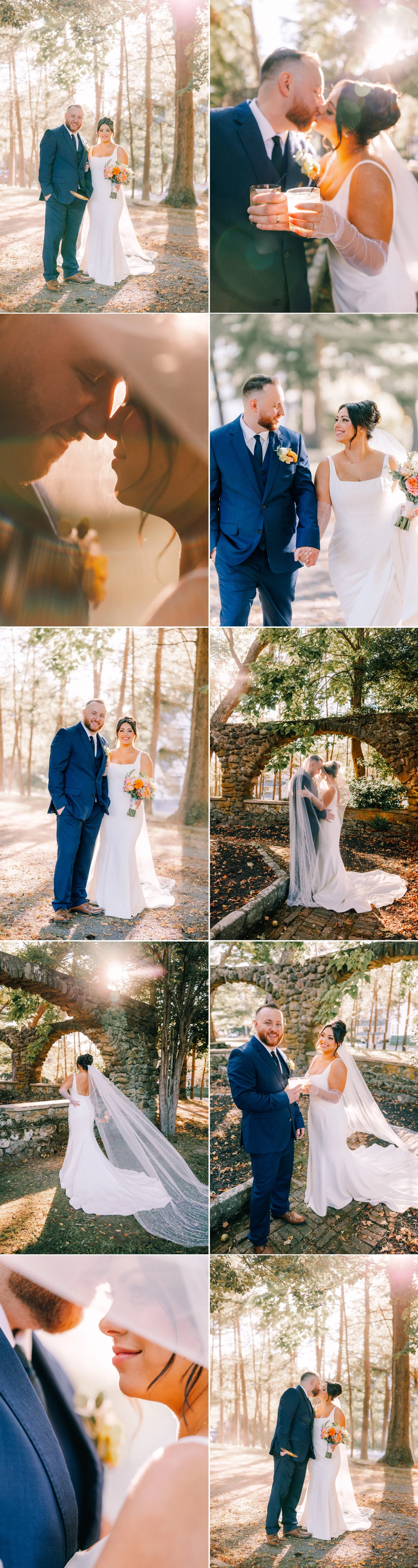  just married wedding photographs in the sunlight at brotherhood winery 