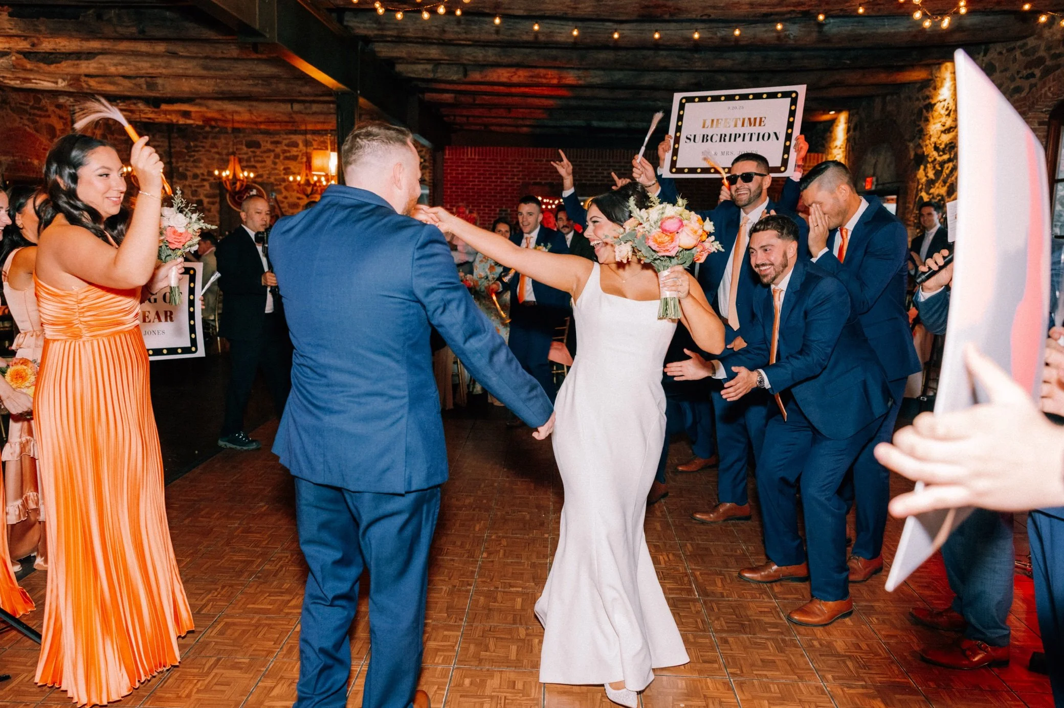  wedding reception entrance at brotherhood winery 