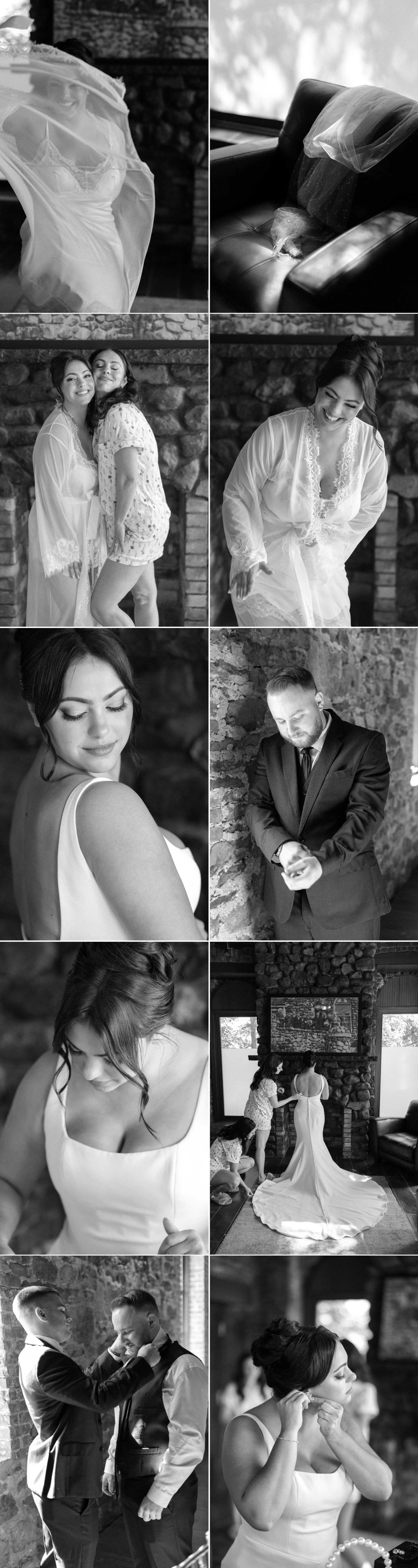  getting ready for wedding day at brotherhood winery 