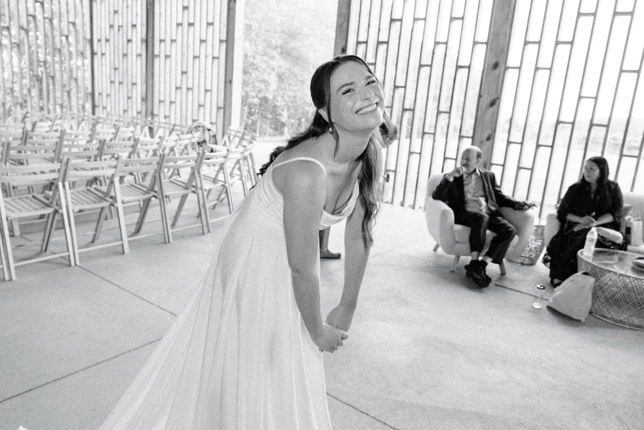  candid photograph of bride during gather greene wedding 