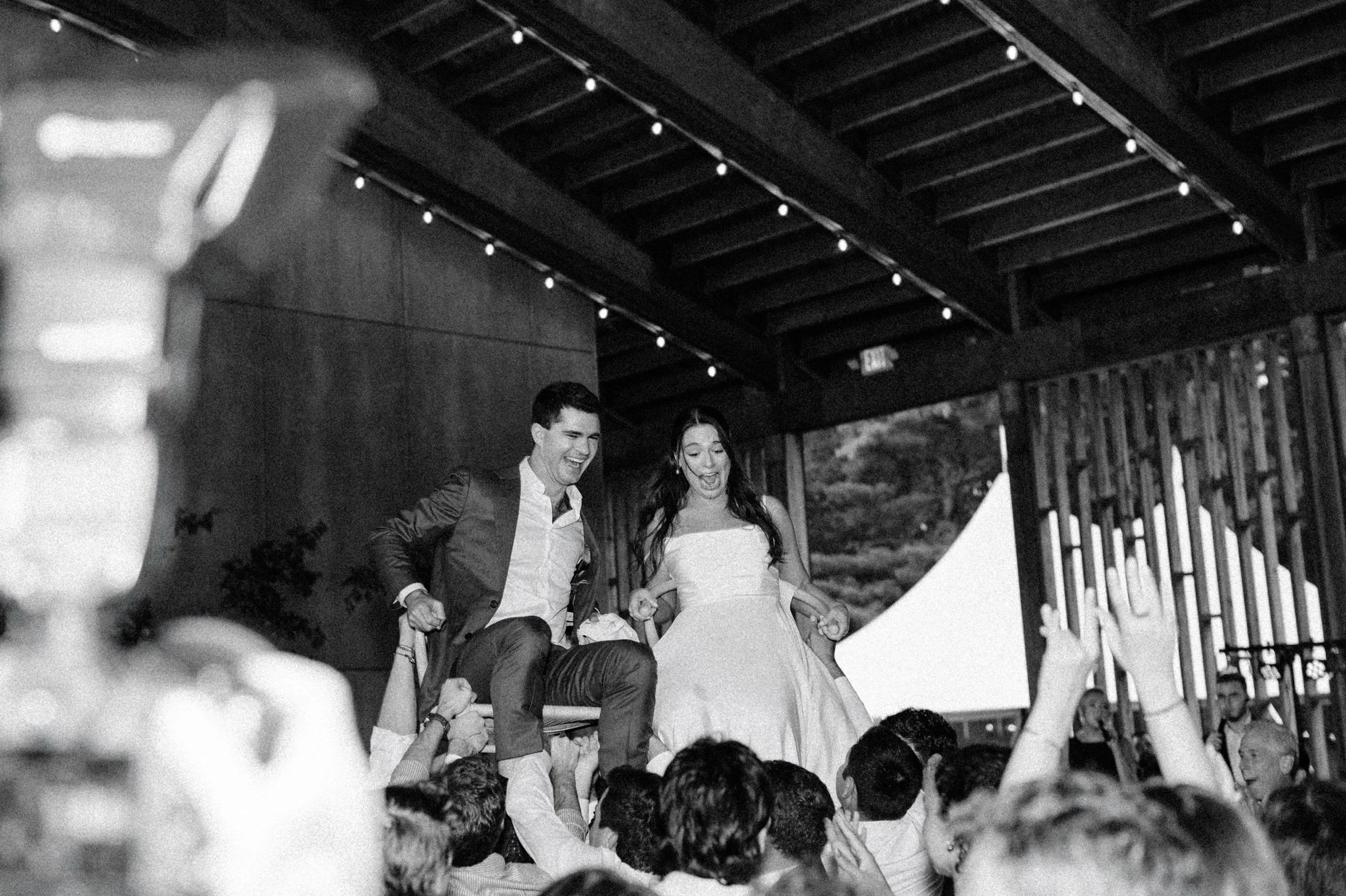  couple during the hora at gather greene wedding 