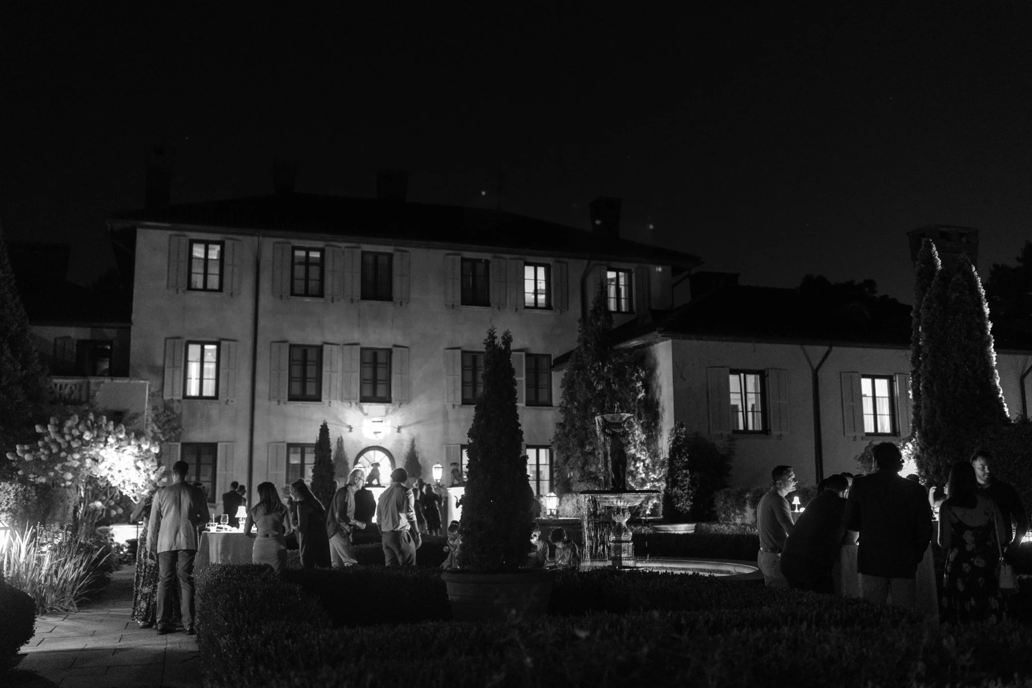 night photograph of glenmere mansion  
