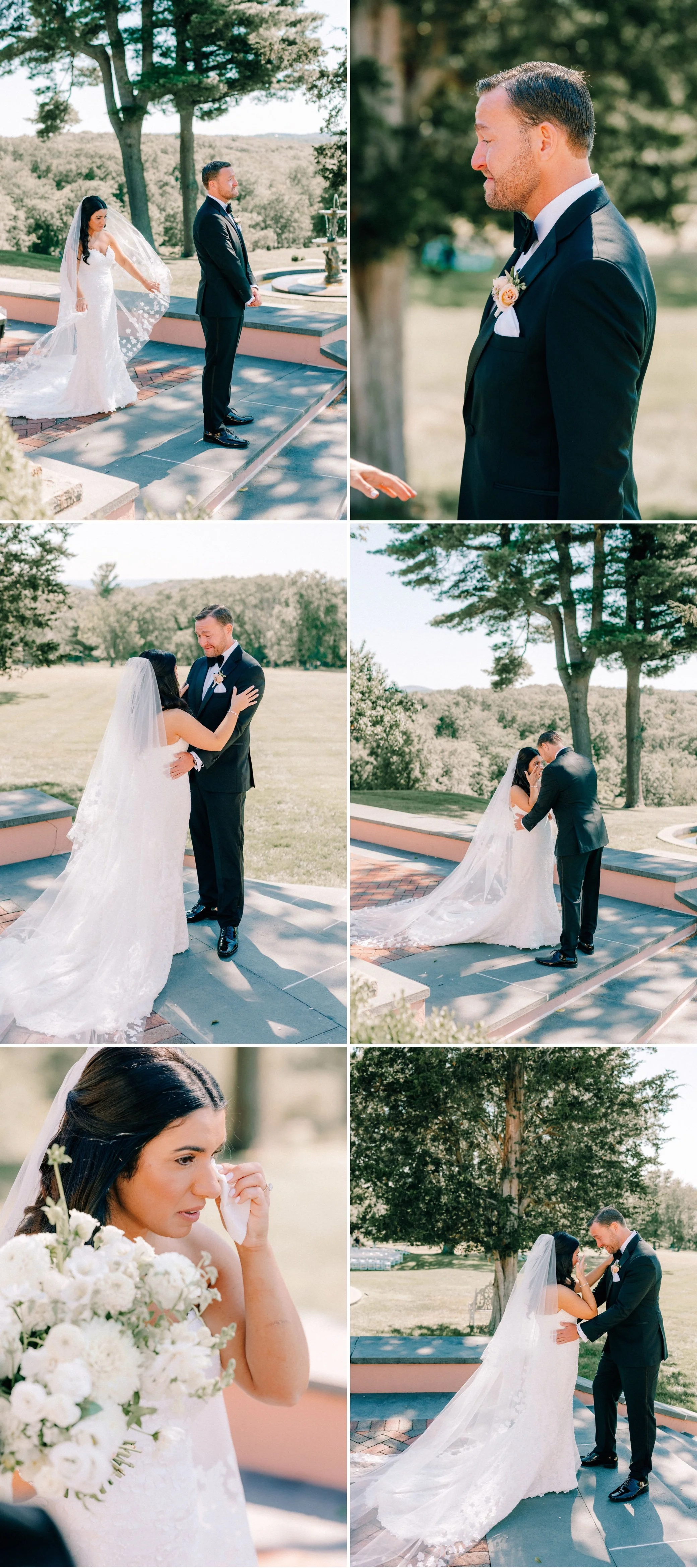  wedding day first look at glenmere mansion 