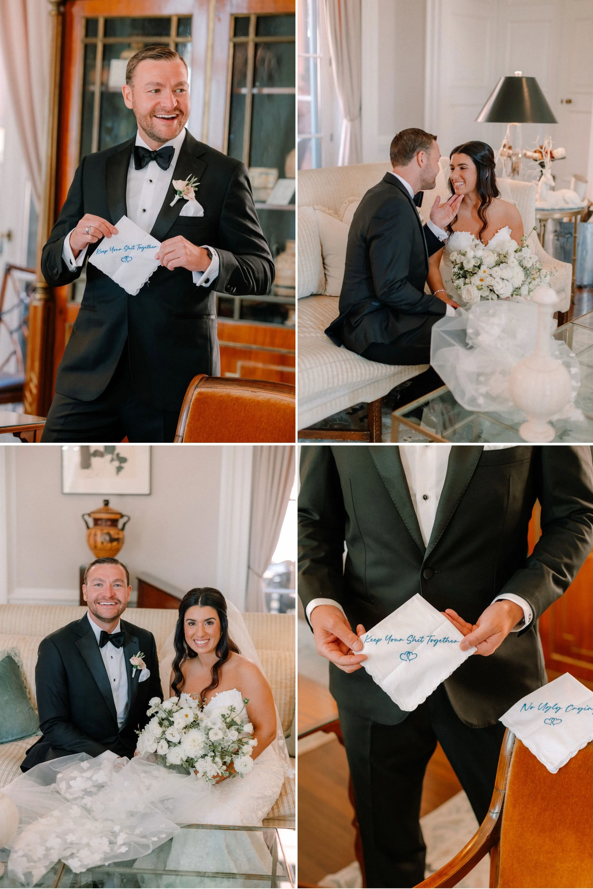  wedding couple photographs inside glenmere mansion 