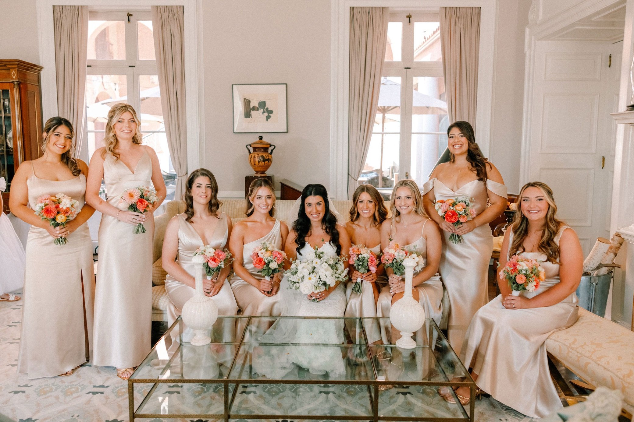  photograph of bridesmaids inside glenmere mansion 