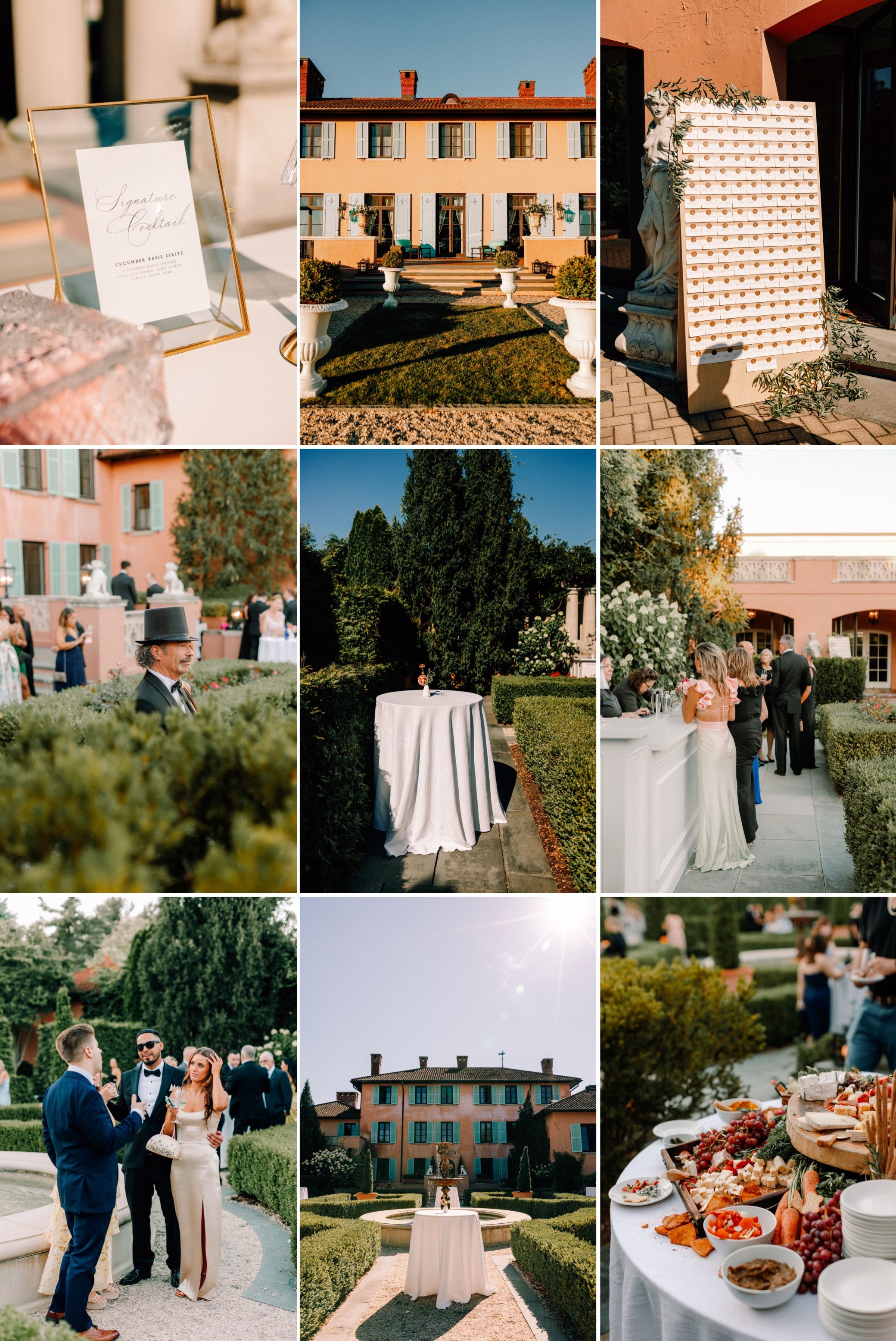  wedding cocktail hour at glenmere mansion 