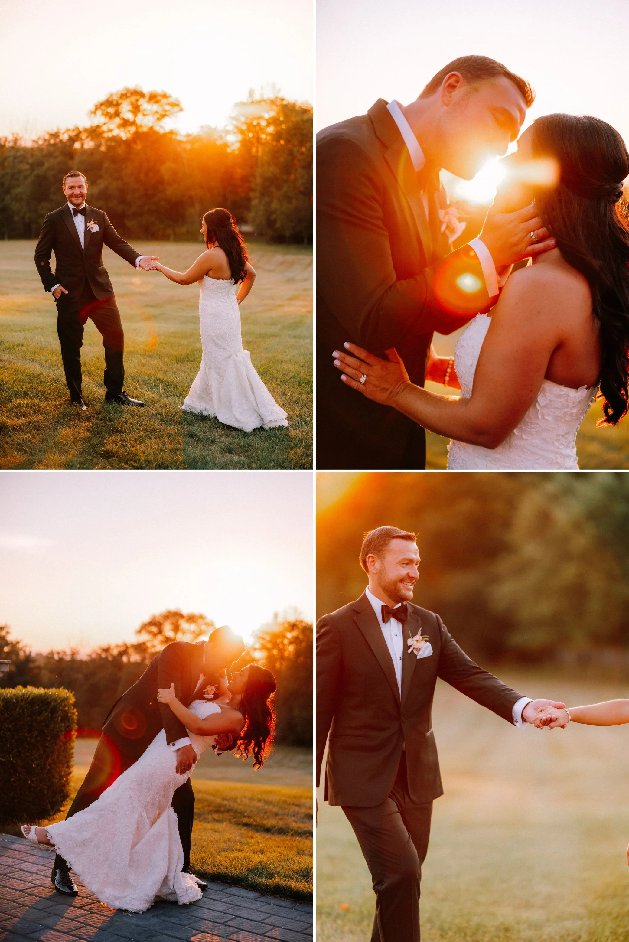  golden hour wedding photographs at glenmere mansion 