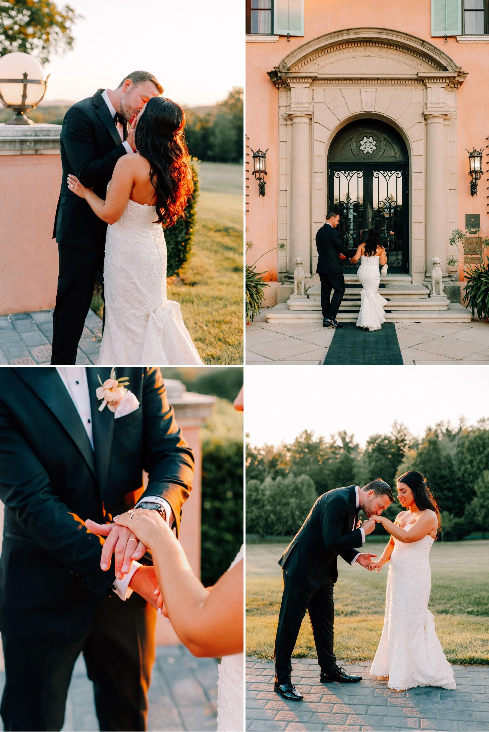  hudson valley wedding photographer glenmere mansion wedding golden hour 
