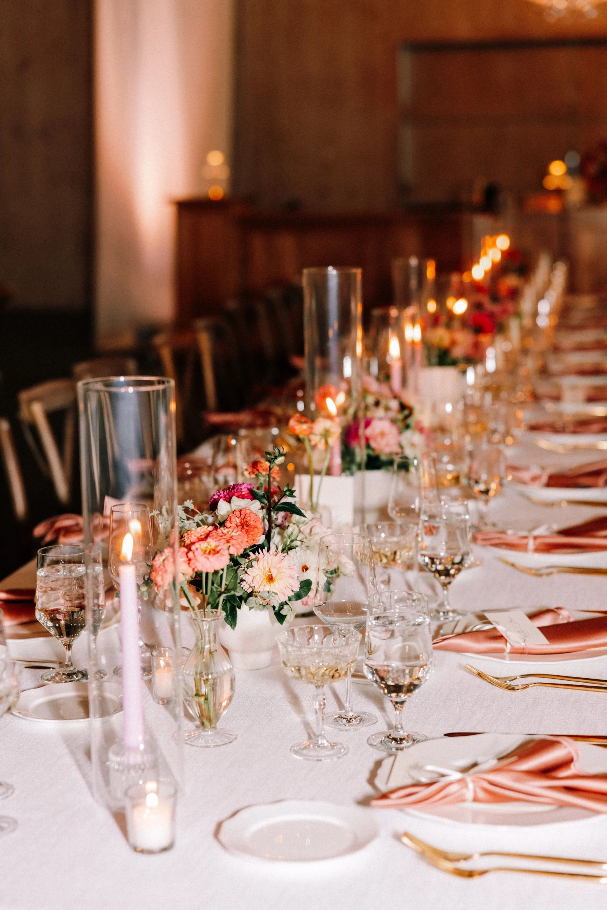  table setting decor at glenmere mansion wedding reception 
