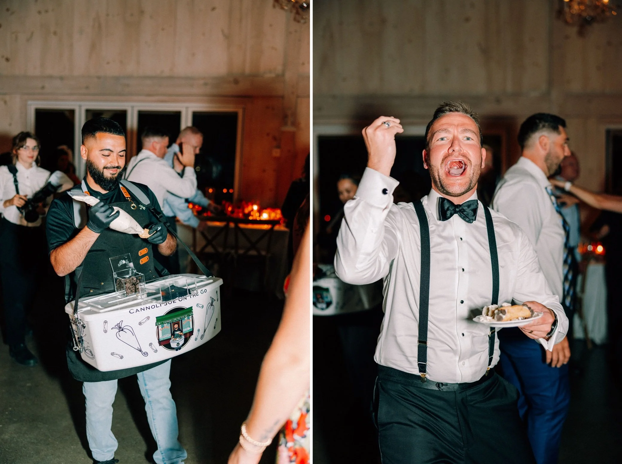  cannoli joe on the go during wedding reception at glenmere mansion 