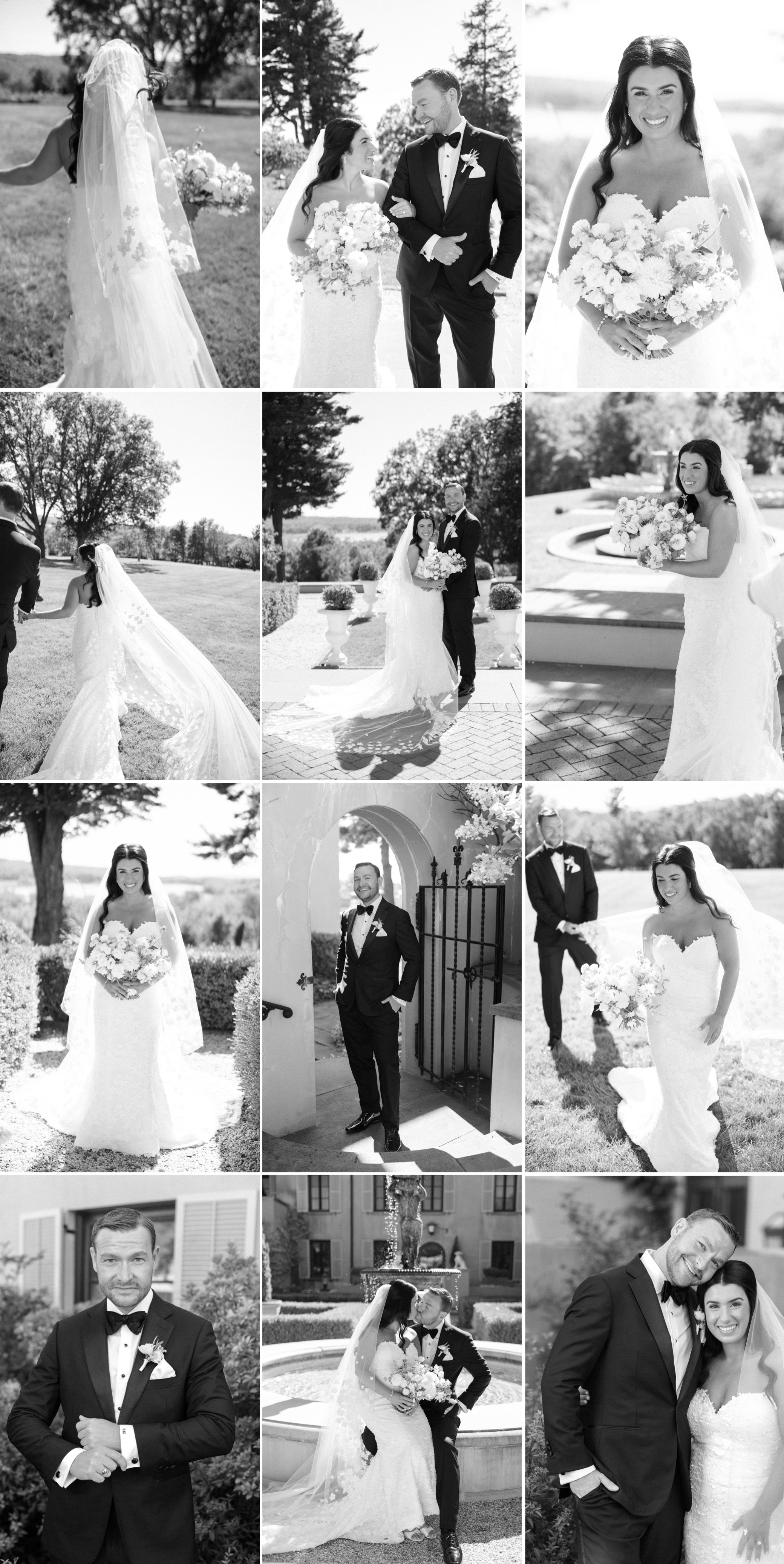  time film photographer portraits of wedding couple at glenmere mansion 