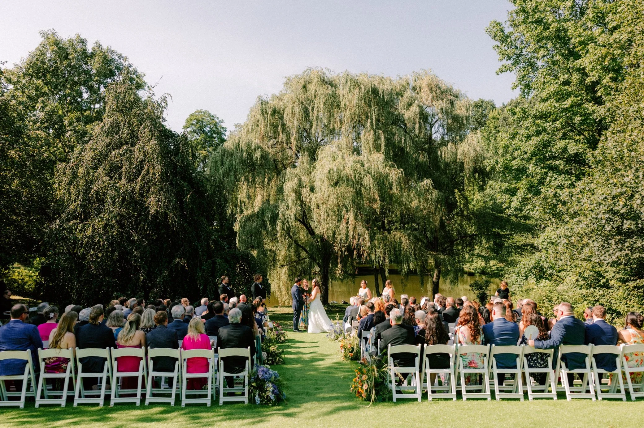  outdoor wedding ceremony at buttermilk fall in and spa 