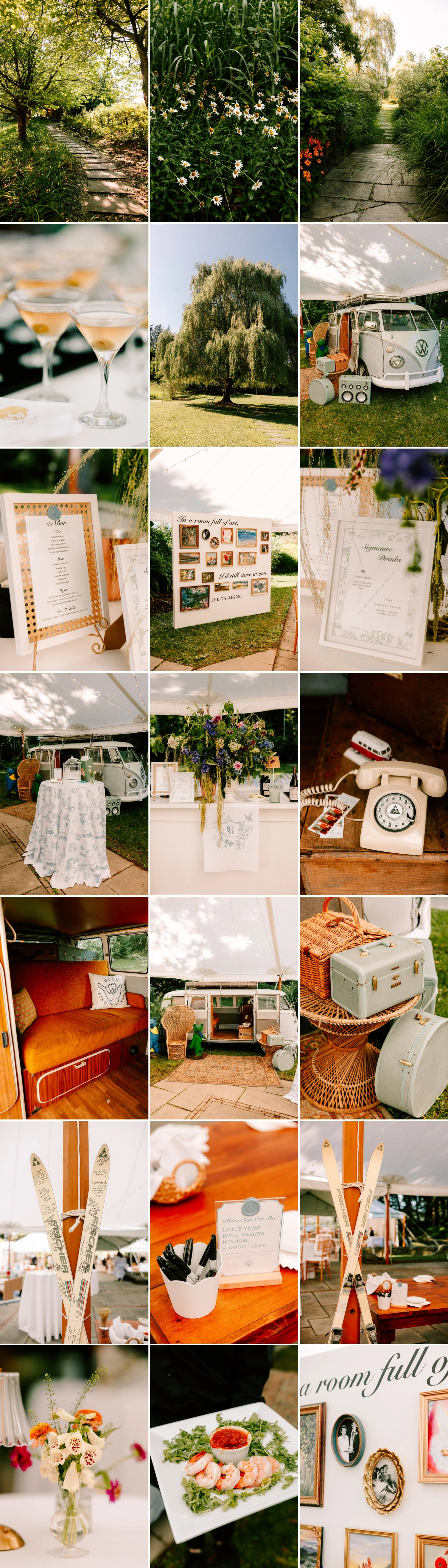  cocktail style wedding reception details at buttermilk falls  