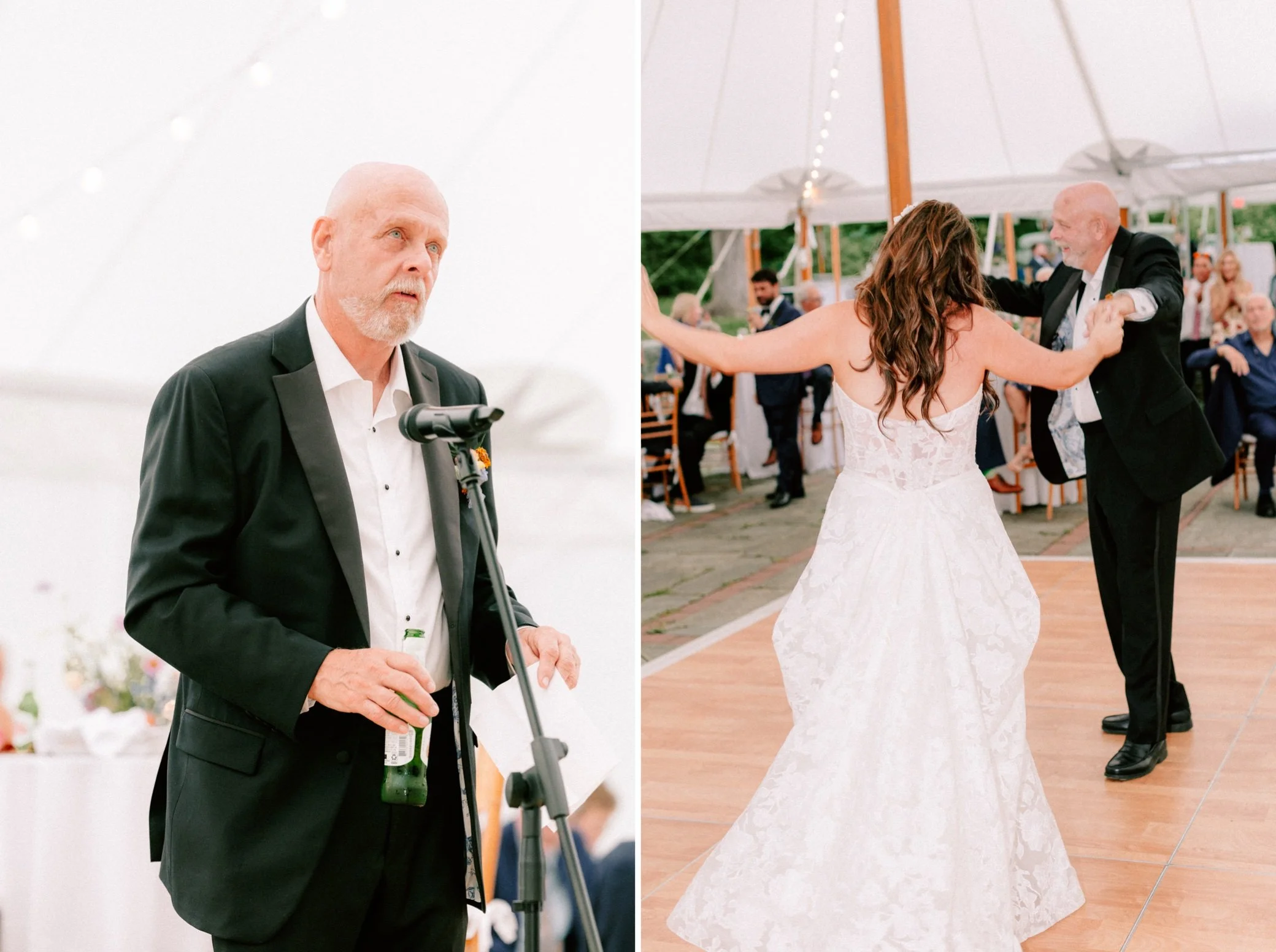  father daughter dance at buttermilk falls wedding reception 