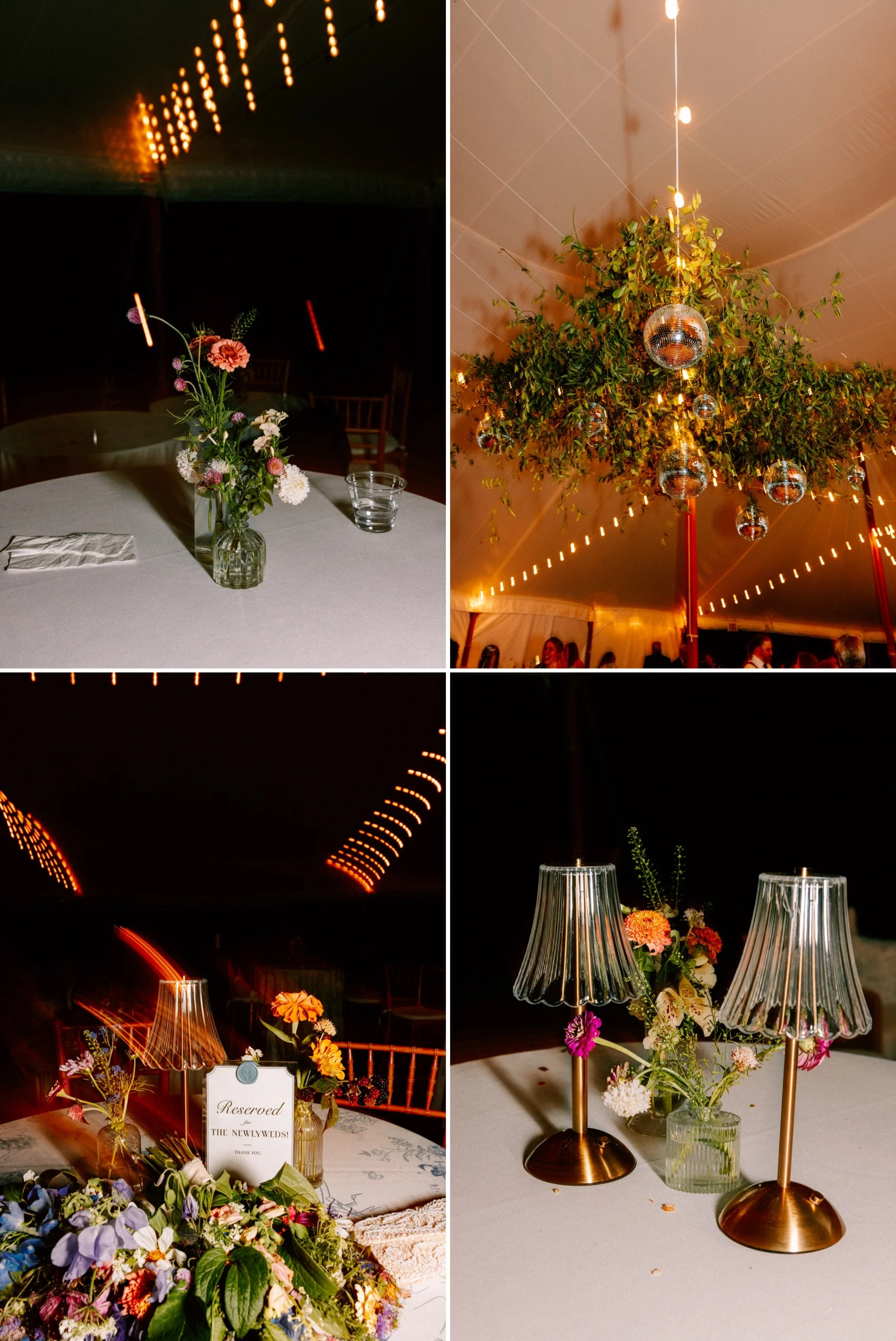  wedding reception florals at buttermilk falls 