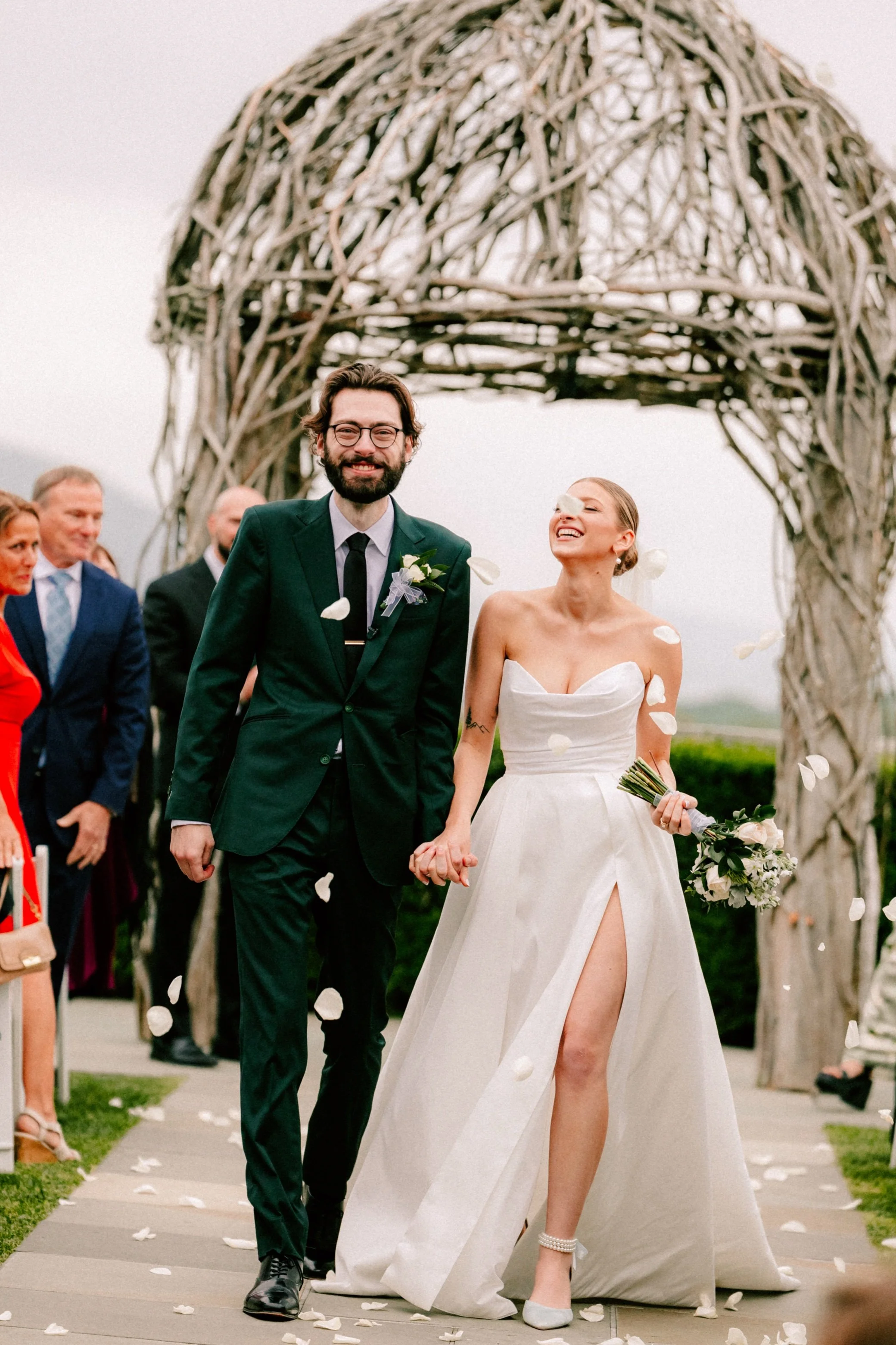  wedding ceremony petal toss at the garrison 