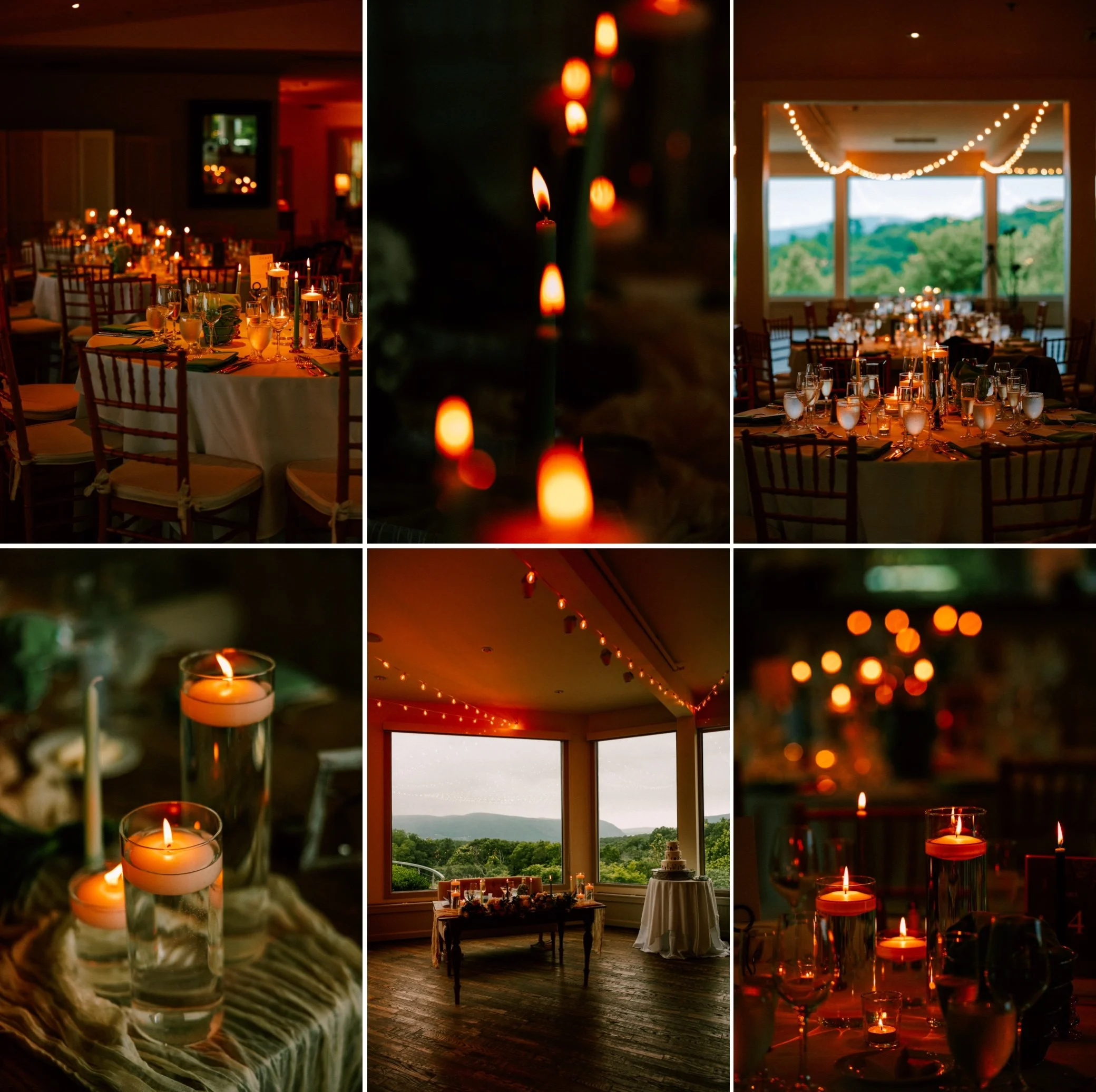  wedding reception candles and details at the garrison 