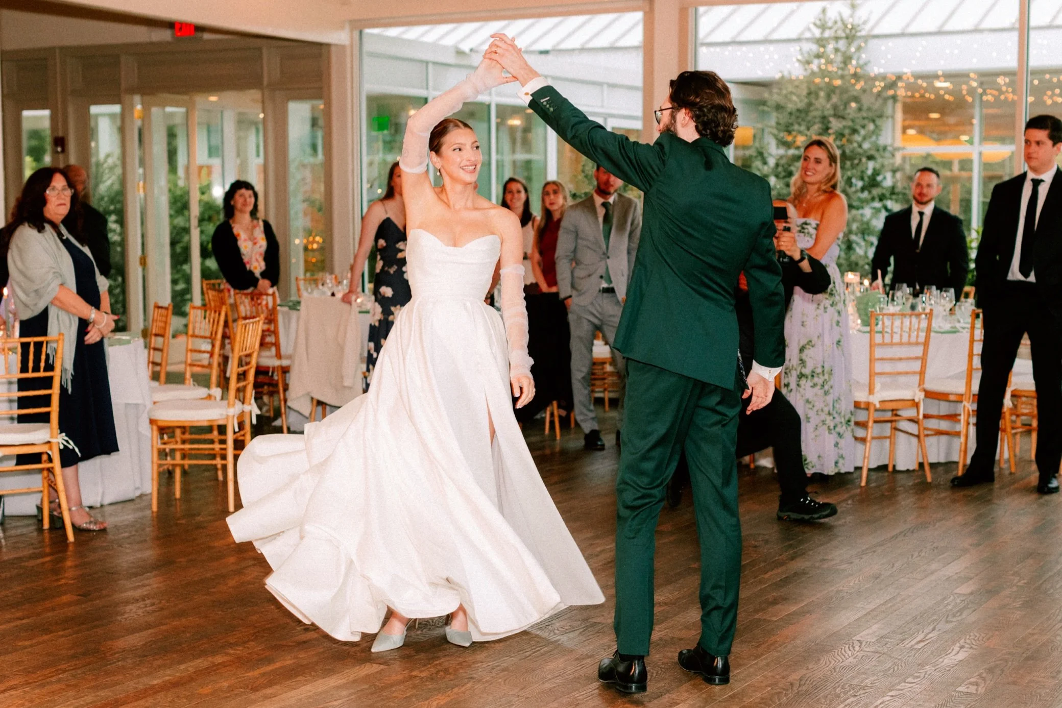  first dance during wedding reception at the garrison 