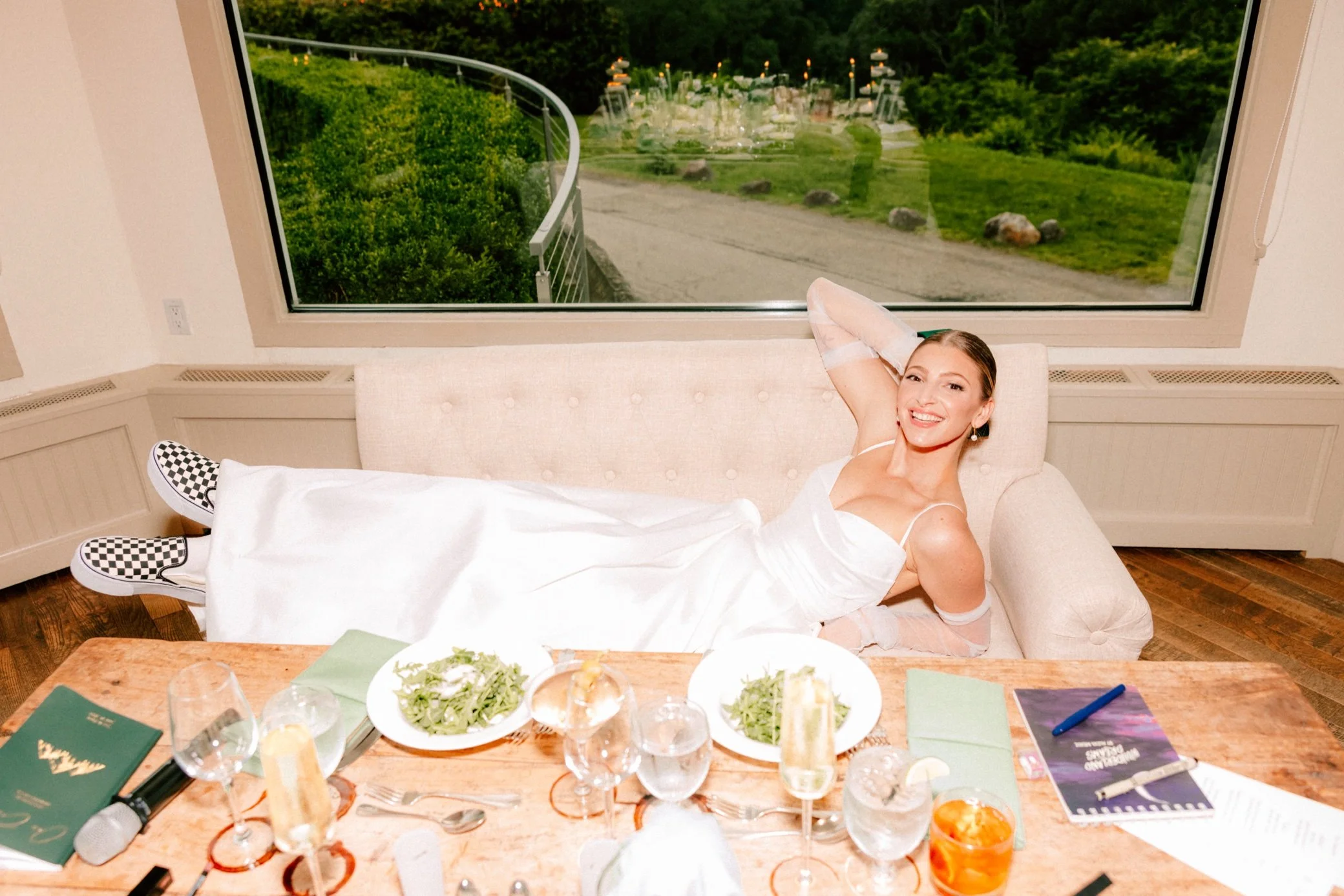  candid wedding photograph of bride at the garrison 