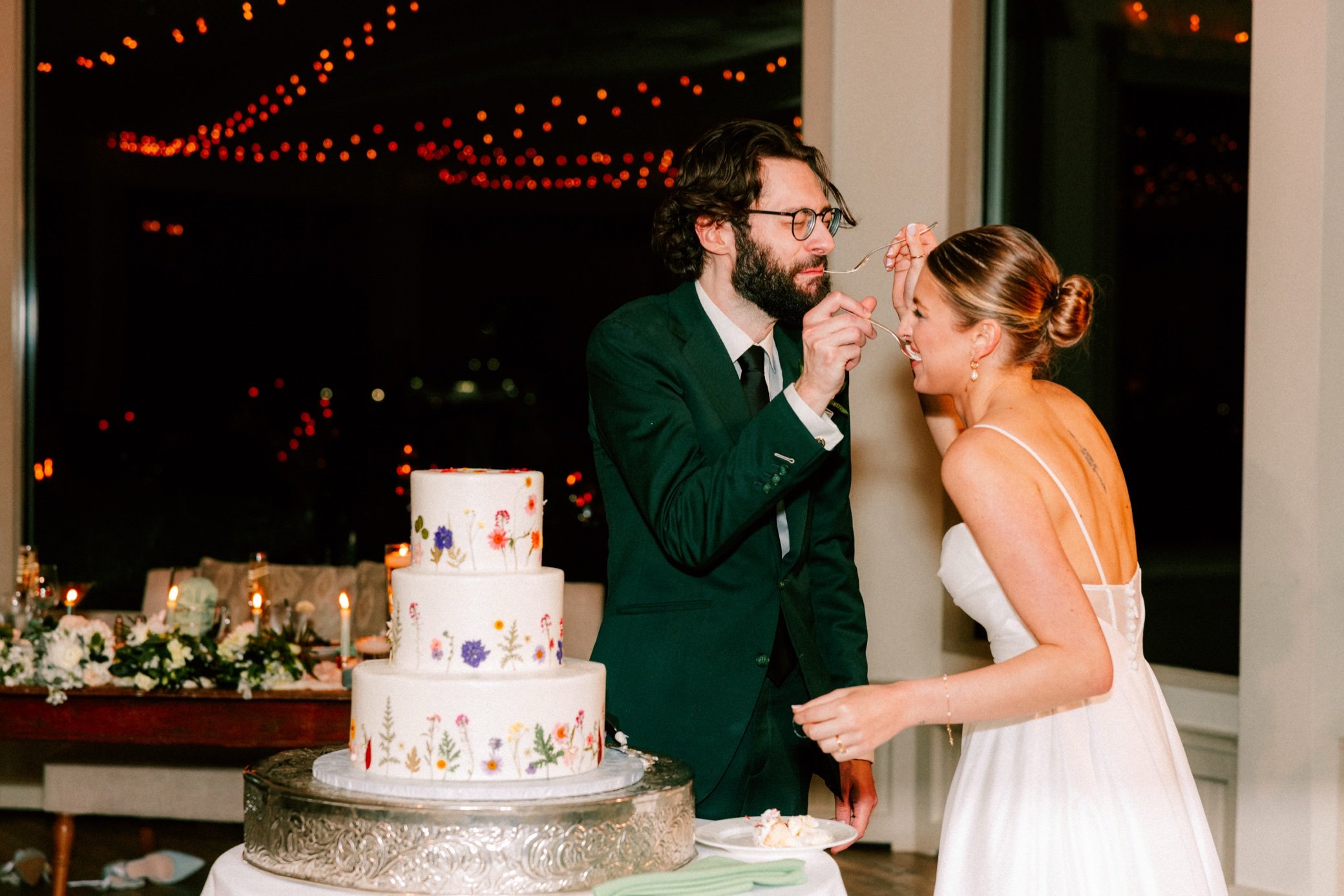  wedding reception cake cutting at the garrison 