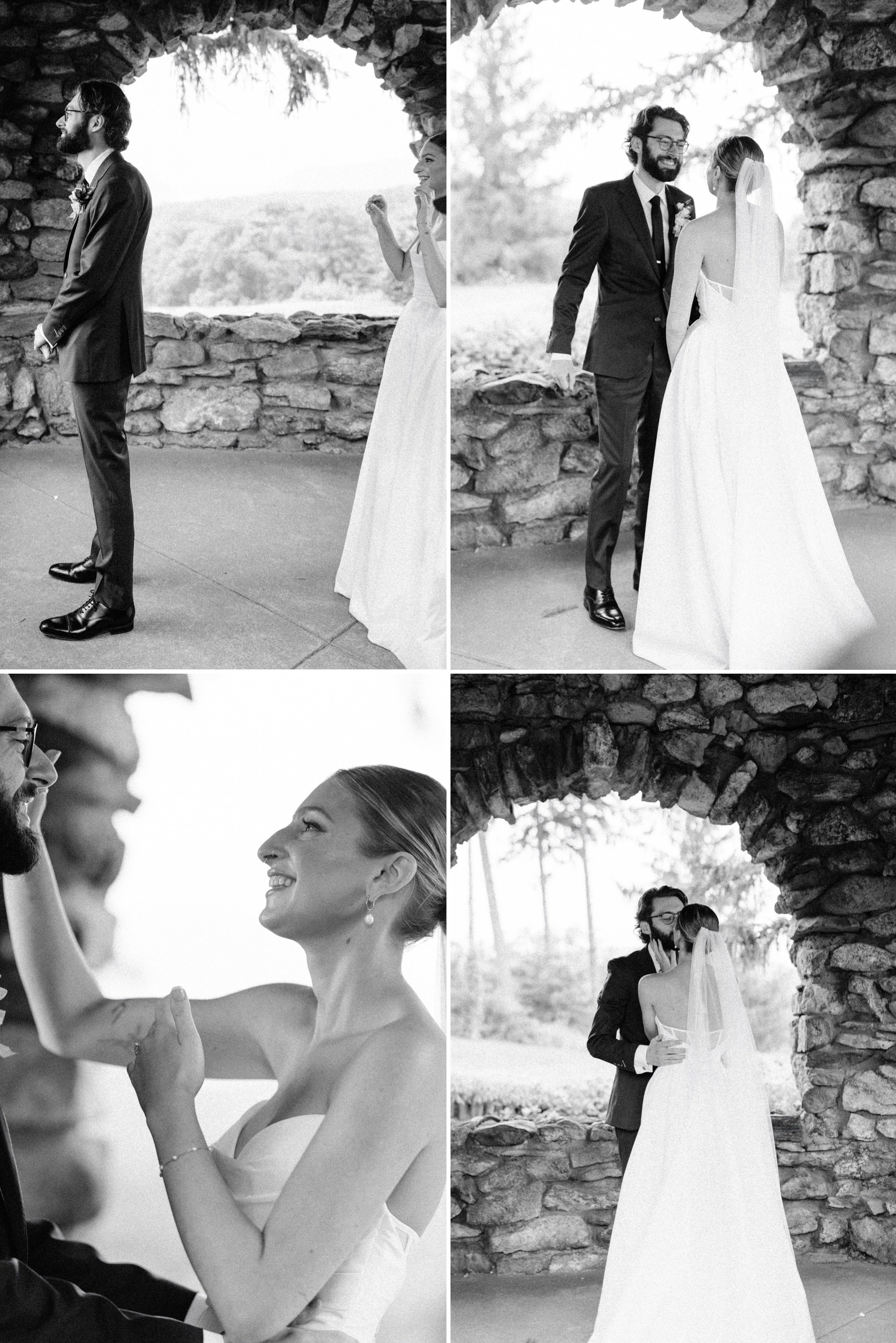  hudson valley documentary wedding photographs of first look at the garrison 