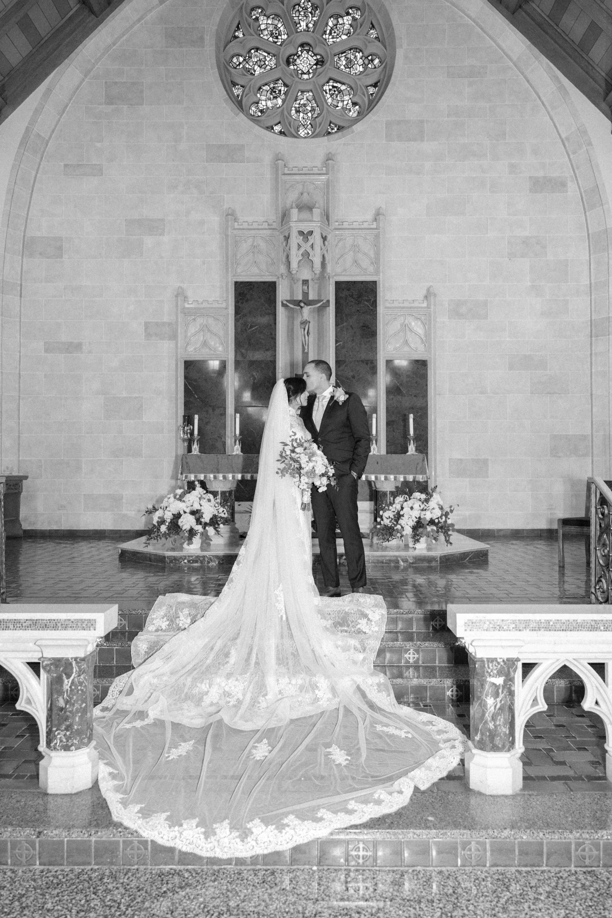  wedding couple at the altar on during their hudson valley elopement 