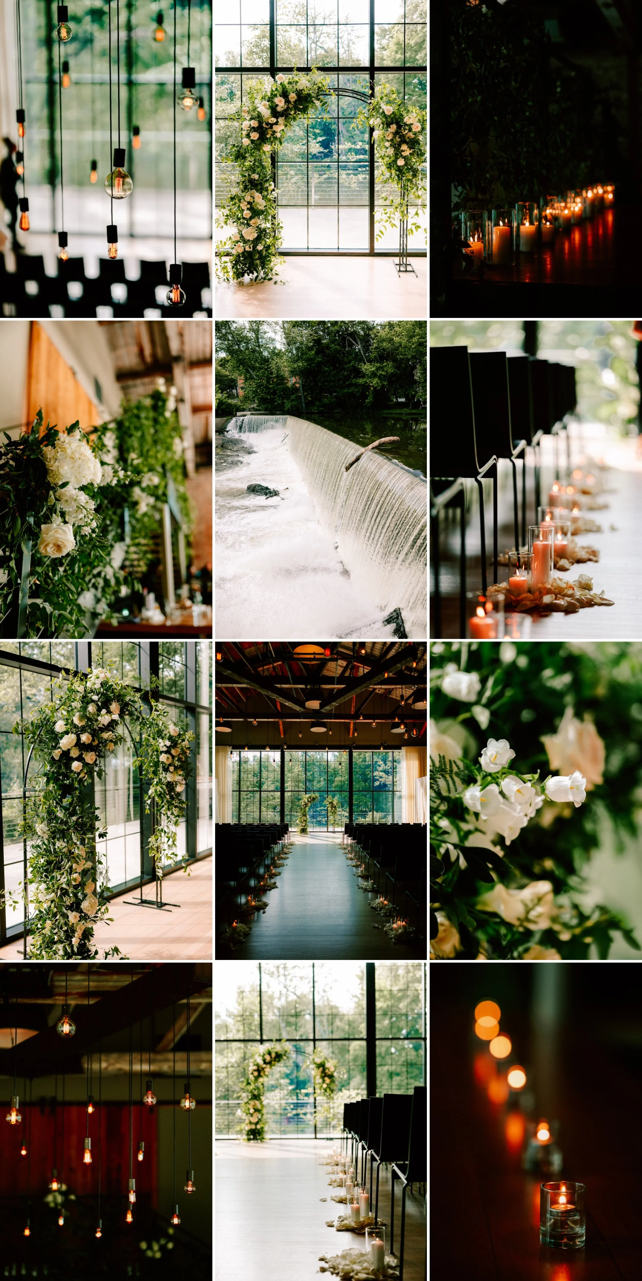  the roundhouse indoor wedding ceremony flowers by kraft and co 
