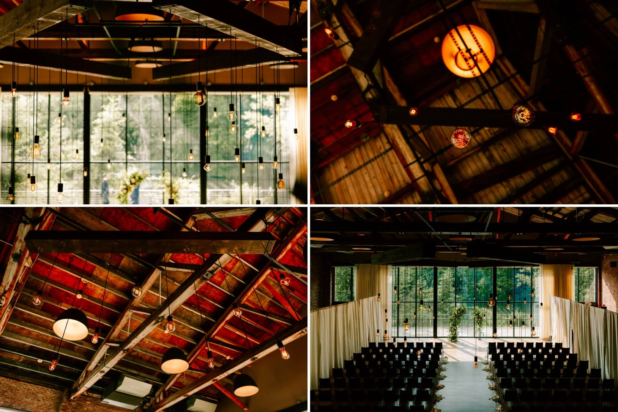  the roundhouse indoor wedding ceremony photographs of lighting by LNJ Tech 