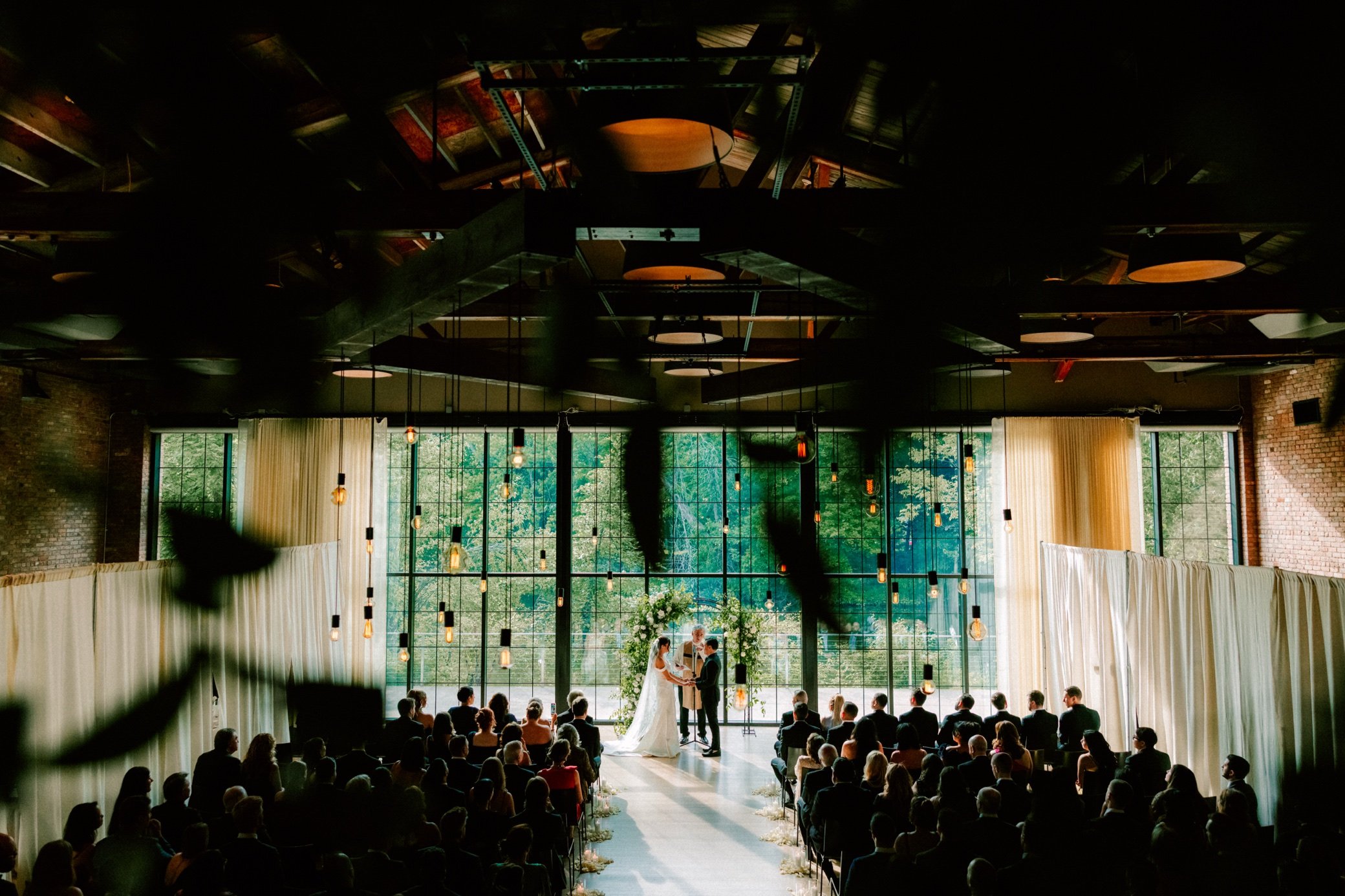  the roundhouse indoor wedding ceremony photo 