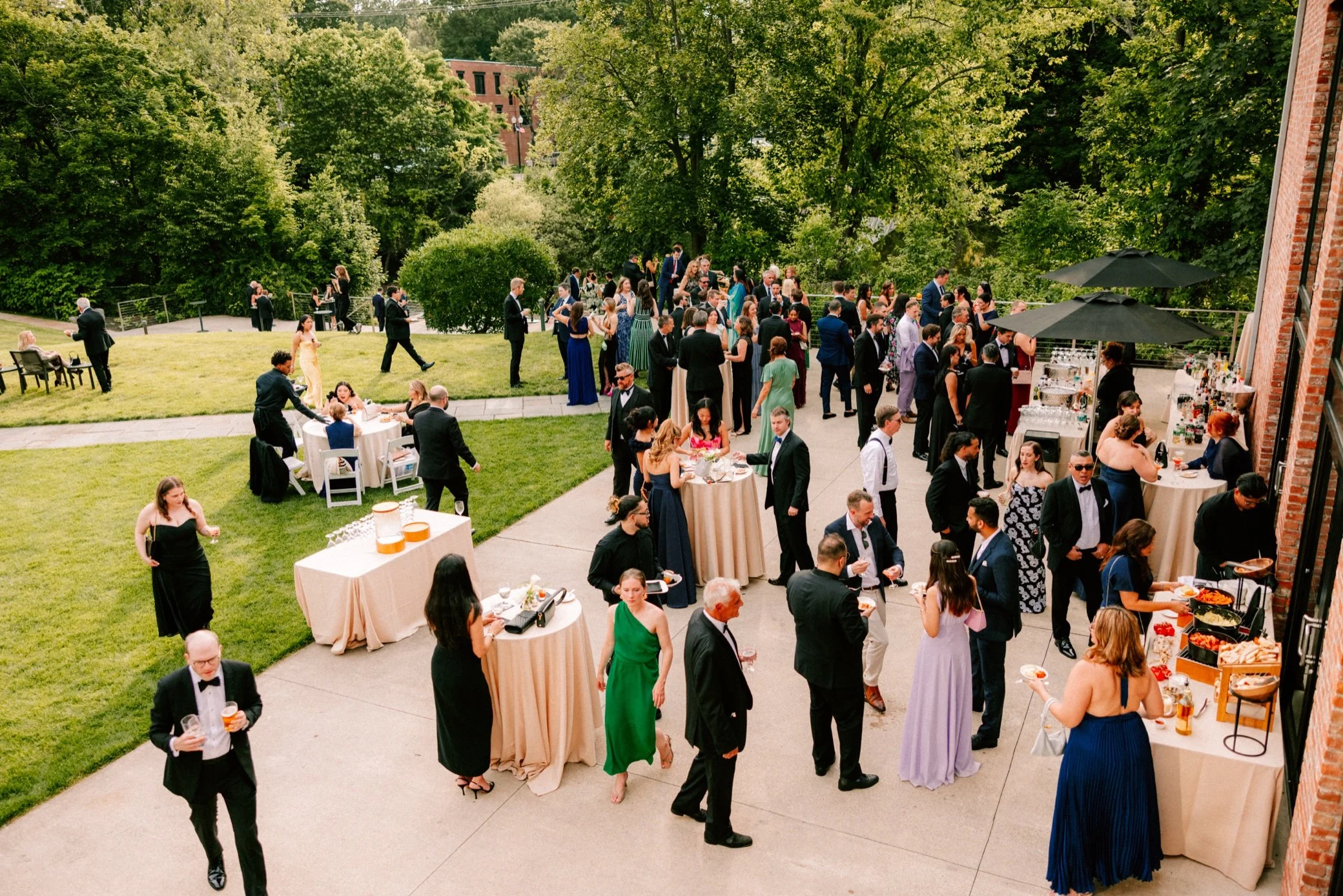  the roundhouse wedding outdoor cocktail hour 