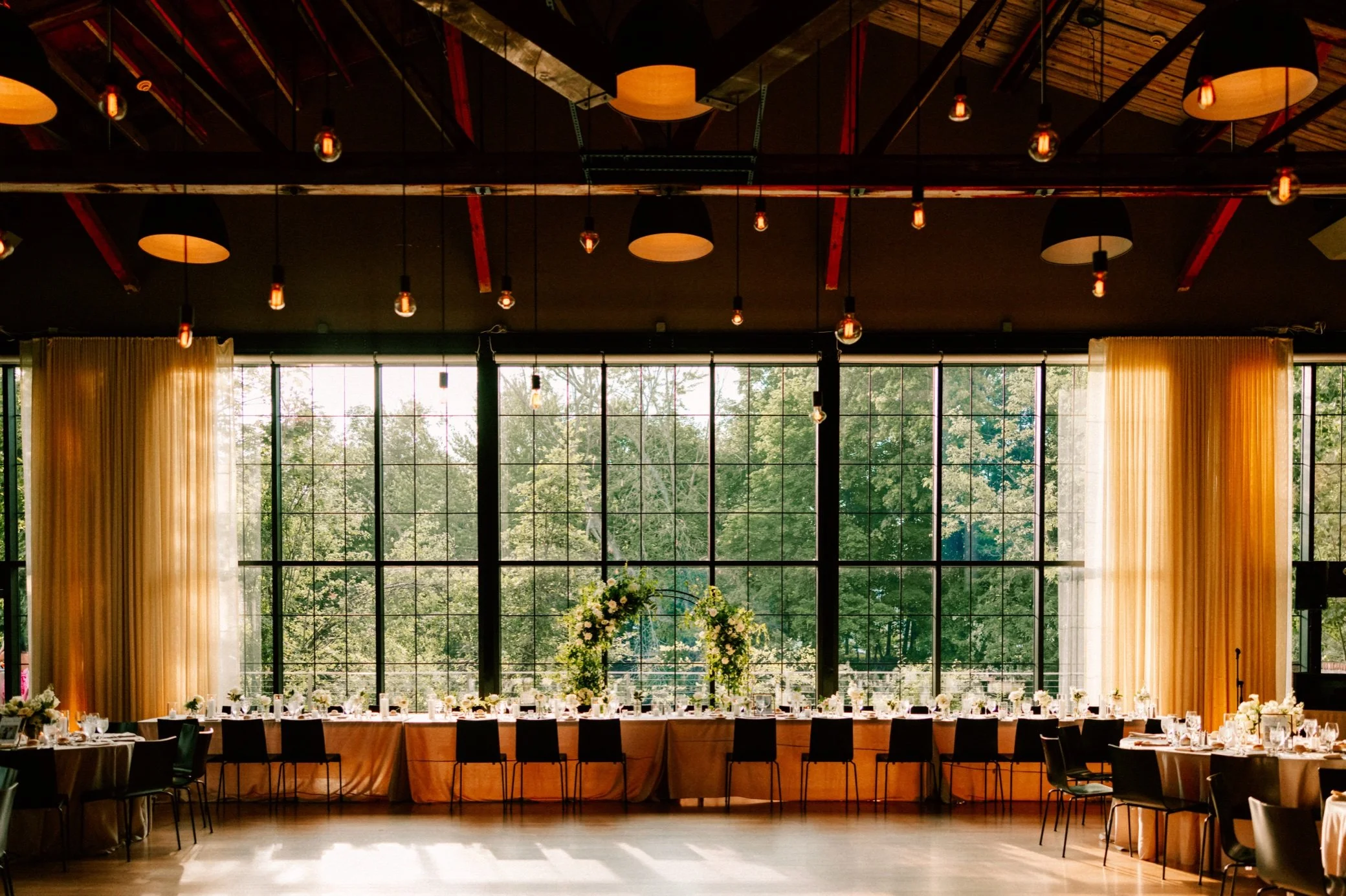  the roundhouse wedding reception decor by kraft and co 