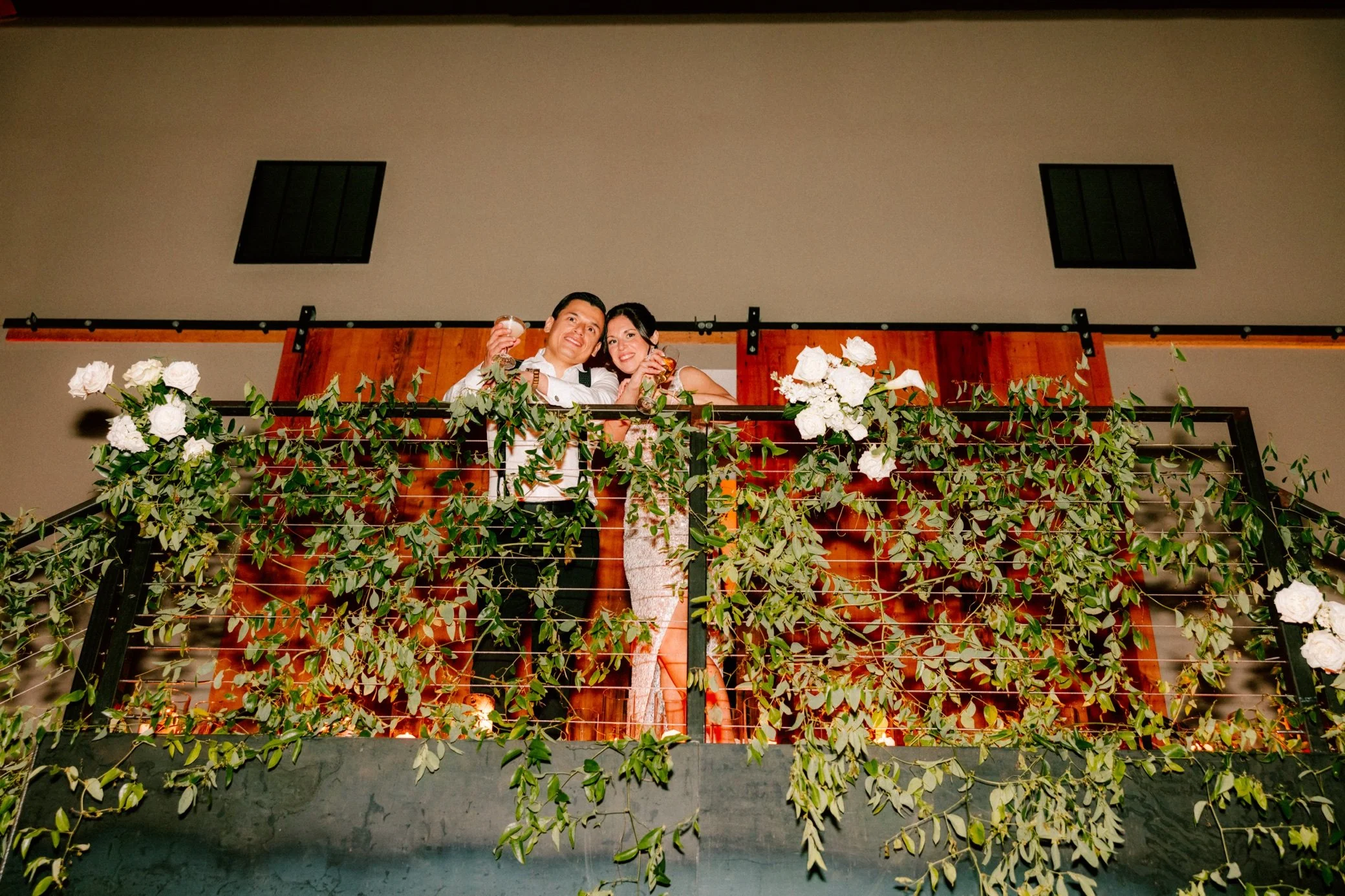  the roundhouse wedding reception photo of couple 