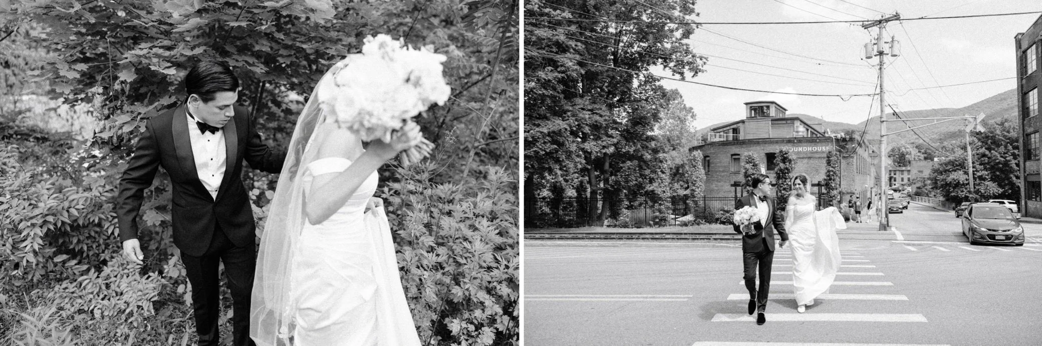  the roundhouse wedding film photographs of couple in beacon, ny 