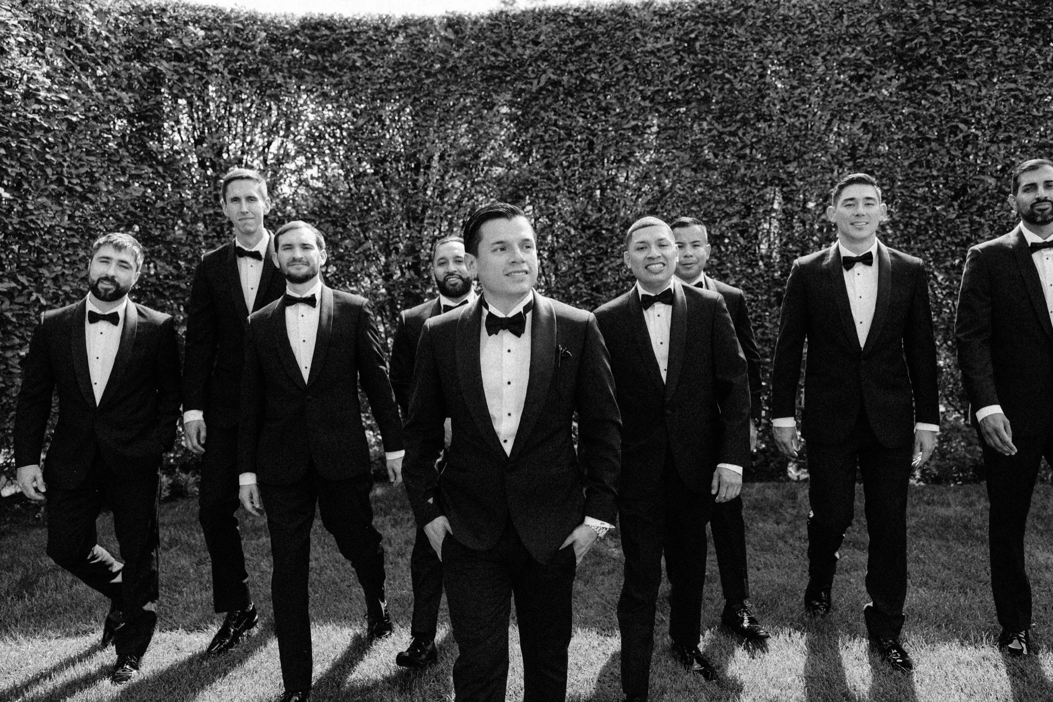  the roundhouse wedding party film photographs of groomsmen 