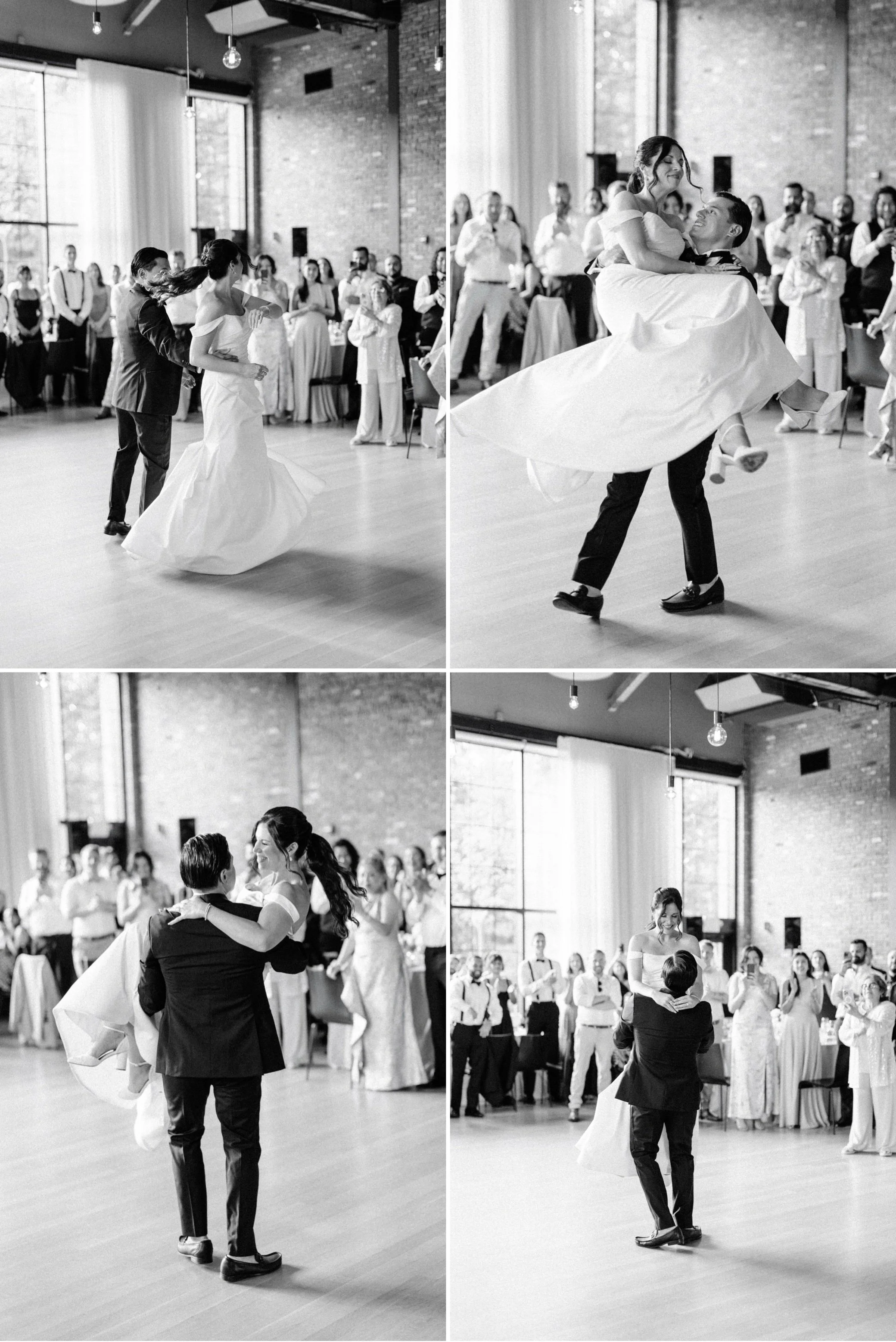  film photograph of hudson valley wedding reception first dance at the roundhouse  