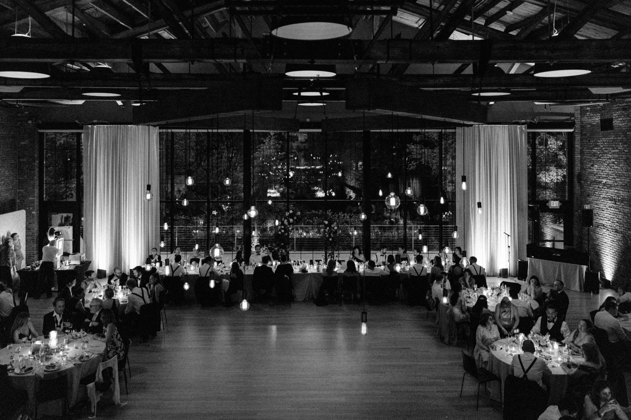  film photograph of hudson valley the roundhouse wedding reception by caitlinn mahar-daniels 