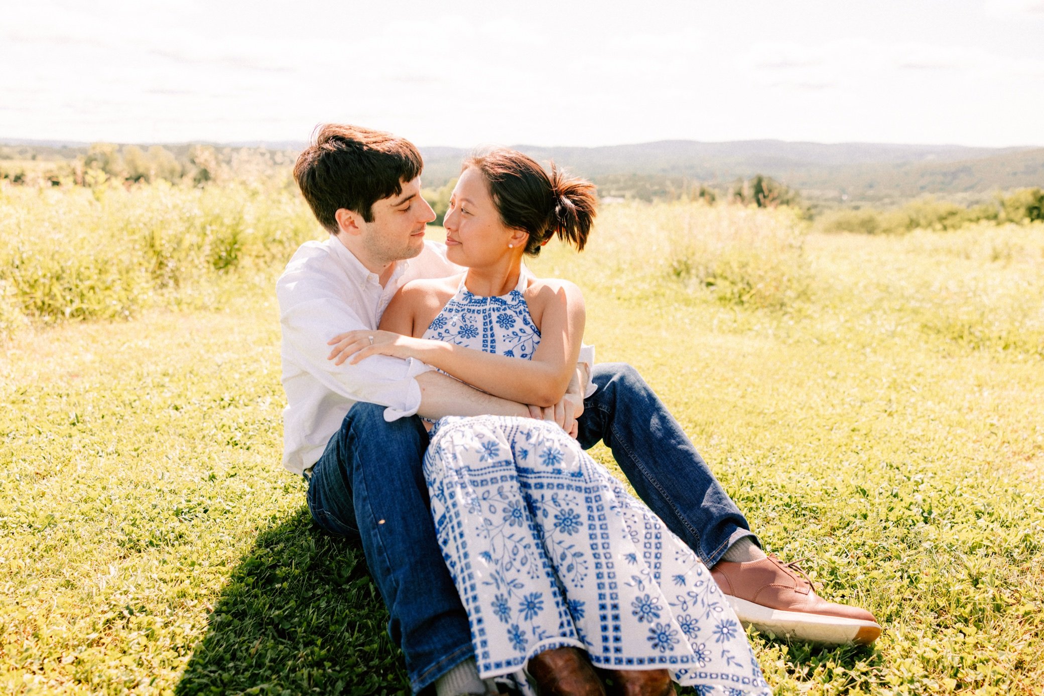  romantic engagement photography taken at Ooms - Columbia Land Conservancy 