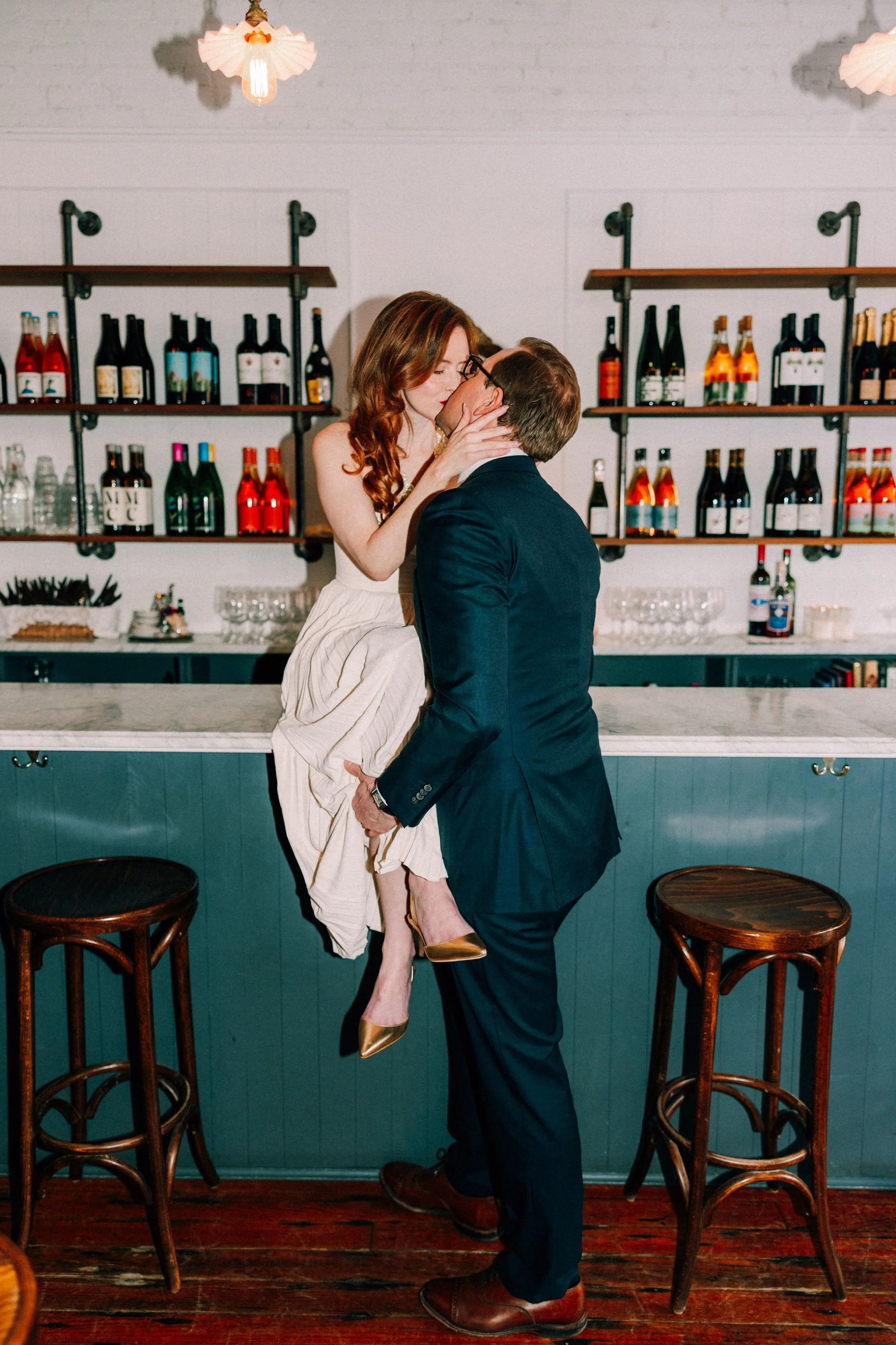  vintage inspired hudson valley engagement photography shoot in brunette wine bar in kingston, ny 