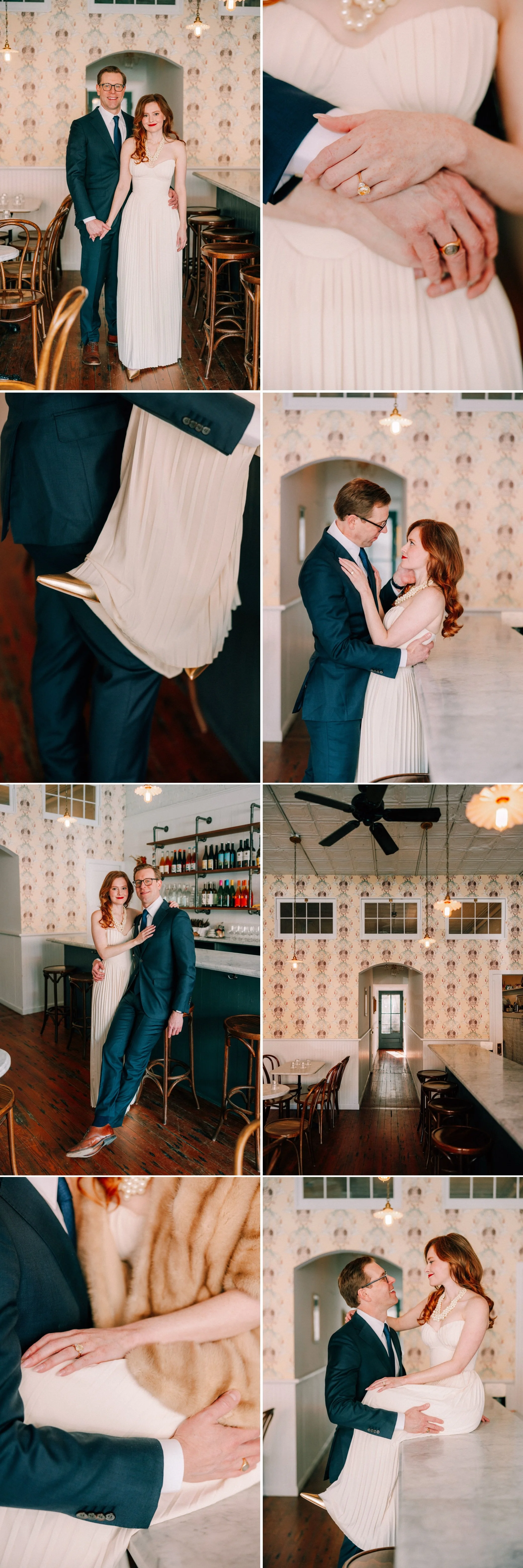  old hollywood inspired indoor engagement photo shoot at brunette wine bar in kingston, ny 
