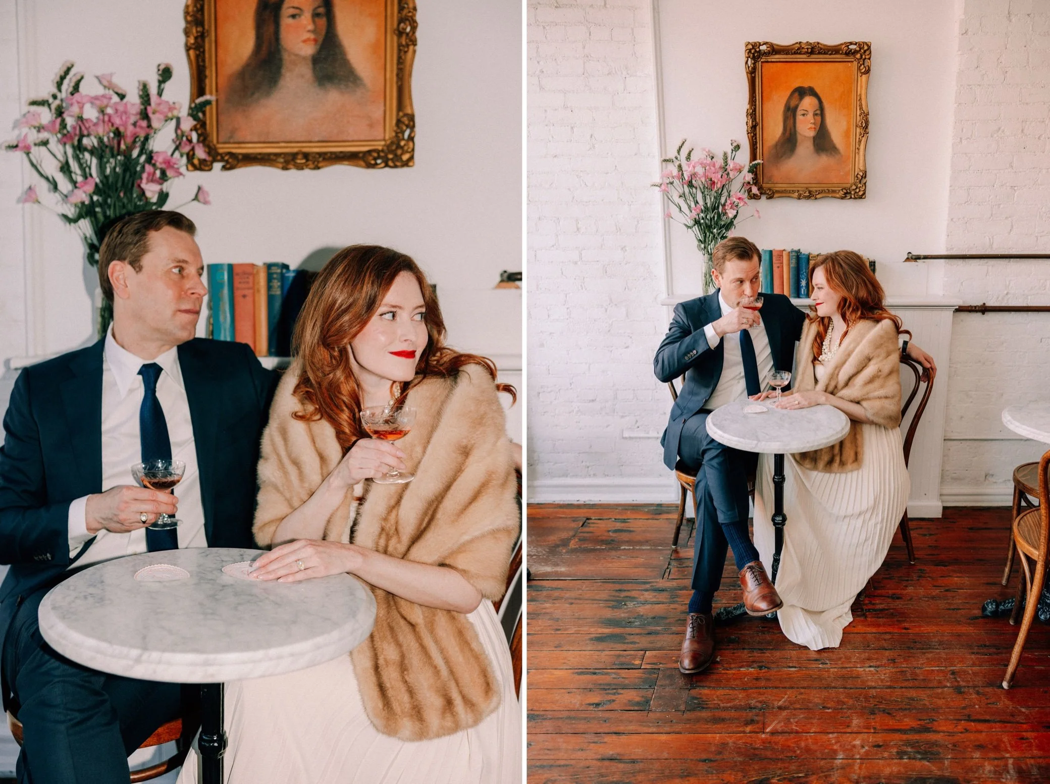  old hollywood glam engagement photography at brunette wine bar 