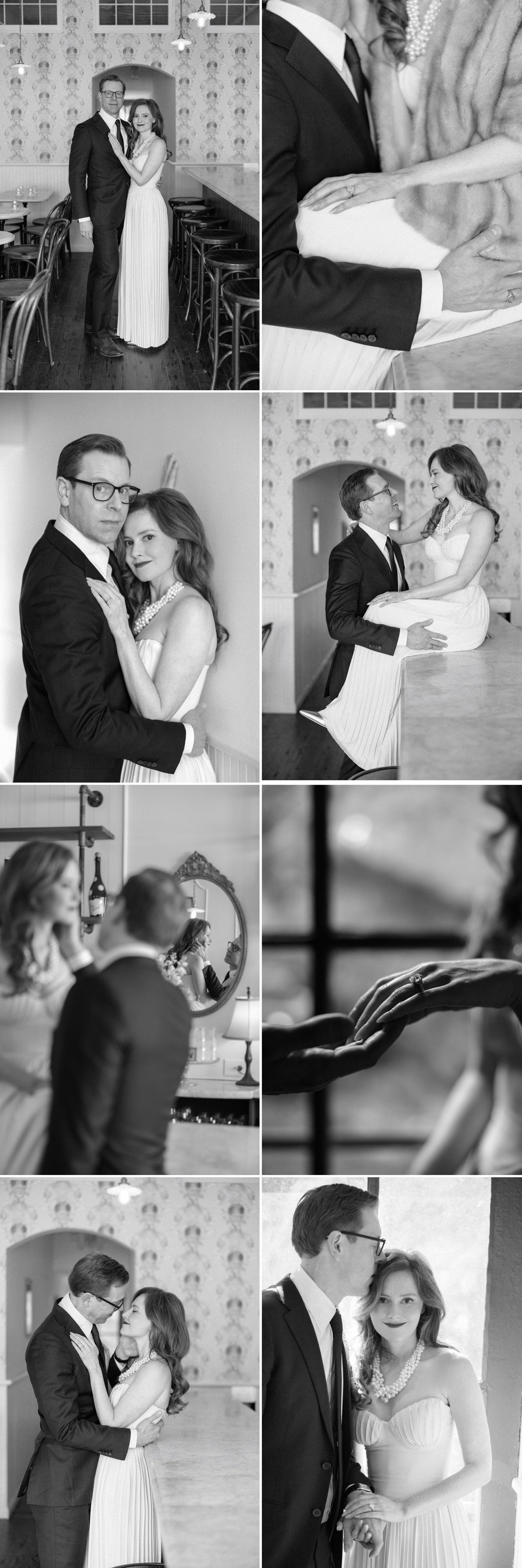  romantic engagement photographs by caitlinn mahar-daniels at brunette wine bar in kingston, ny 