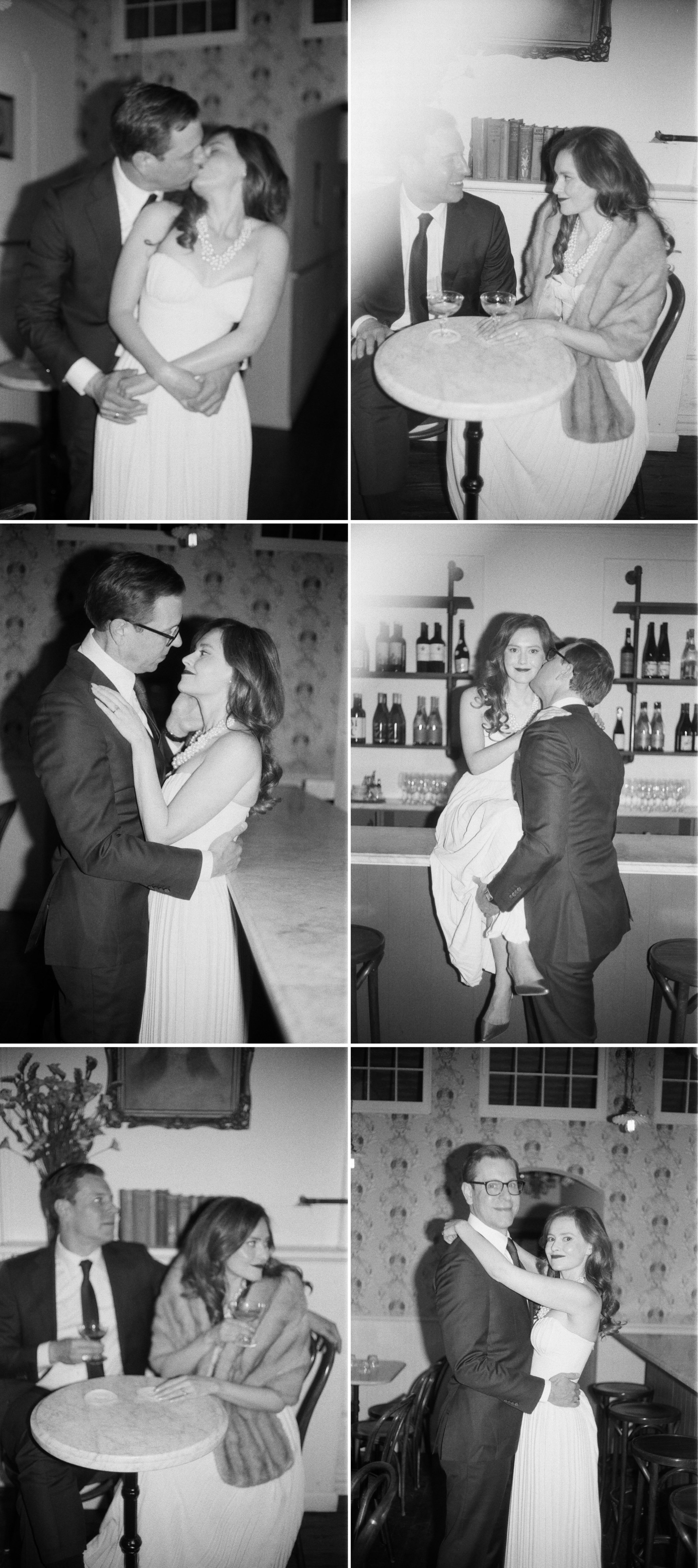  engaged couple enjoy old hollywood inspired glam during their engagement shoot captured on film photography by caitlinn mahar-daniels 