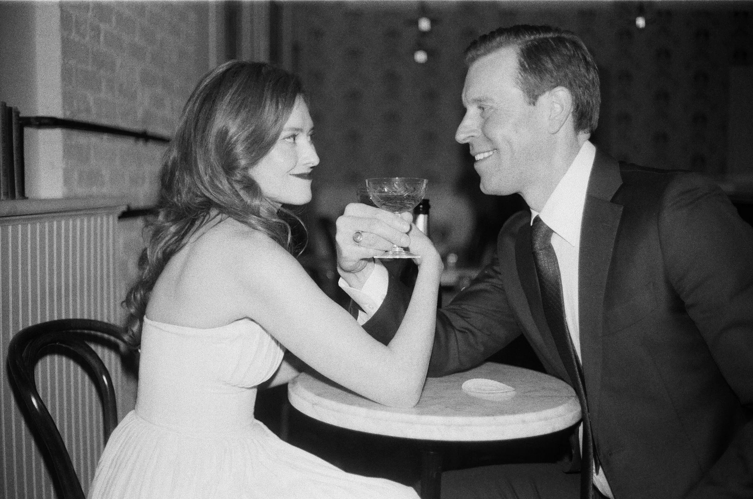Old Hollywood Inspired Engagement Photos at Brunette Wine Bar in Kingston, NY 