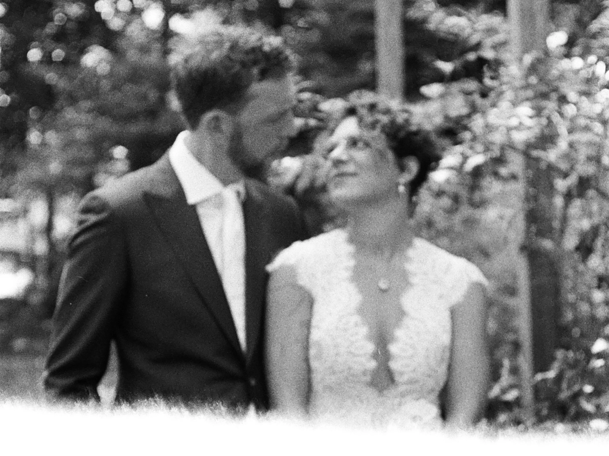  film wedding photograph with ripped bottom of bride and groom in beacon, ny 