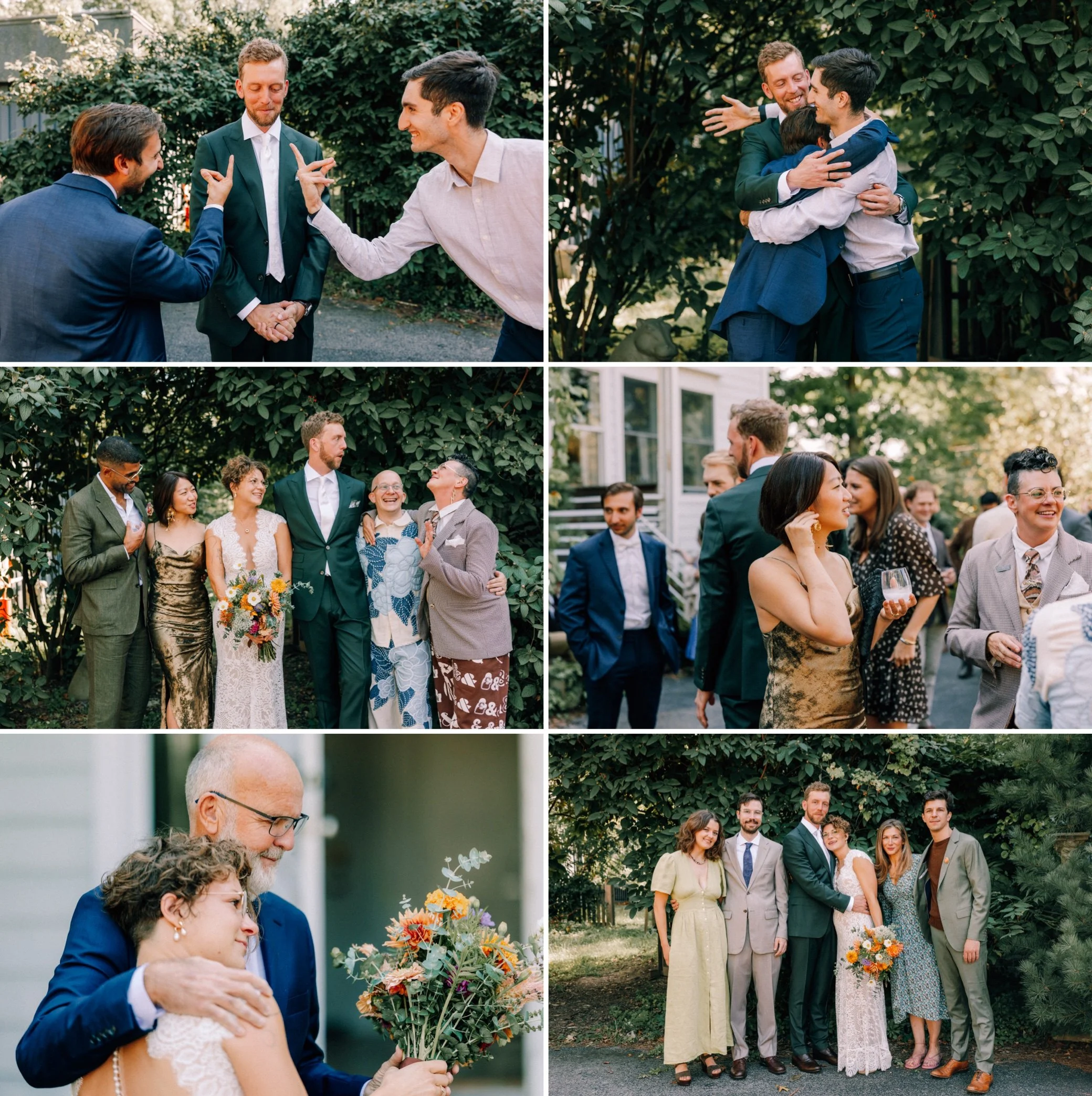  candid photos of wedding couple and guests at The Yard in Beacon, NY 