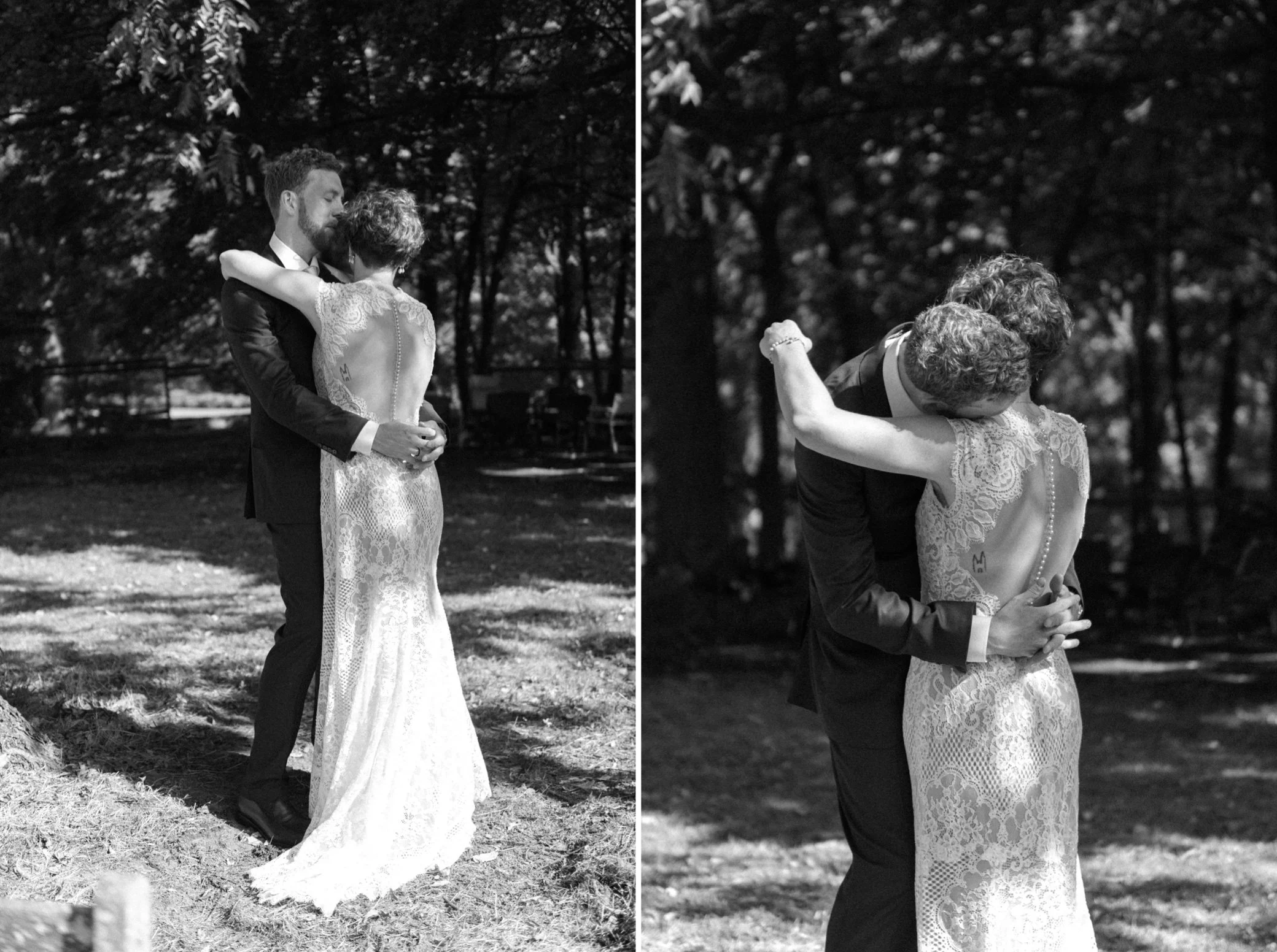  black and white film photo of bride and groom at The Yard wedding venue in Beacon, NY 