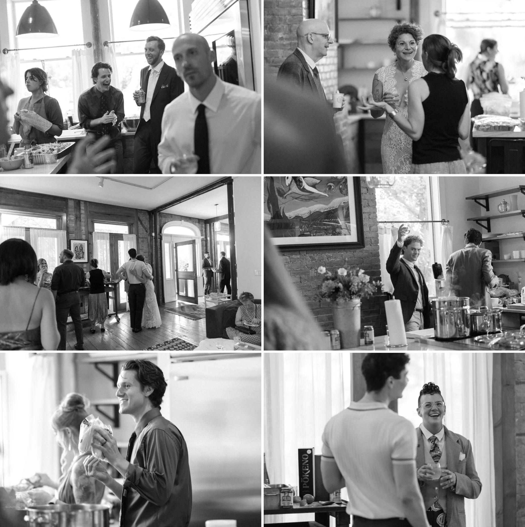  candids of wedding guests enjoying each others company at The Yard in beacon, ny 